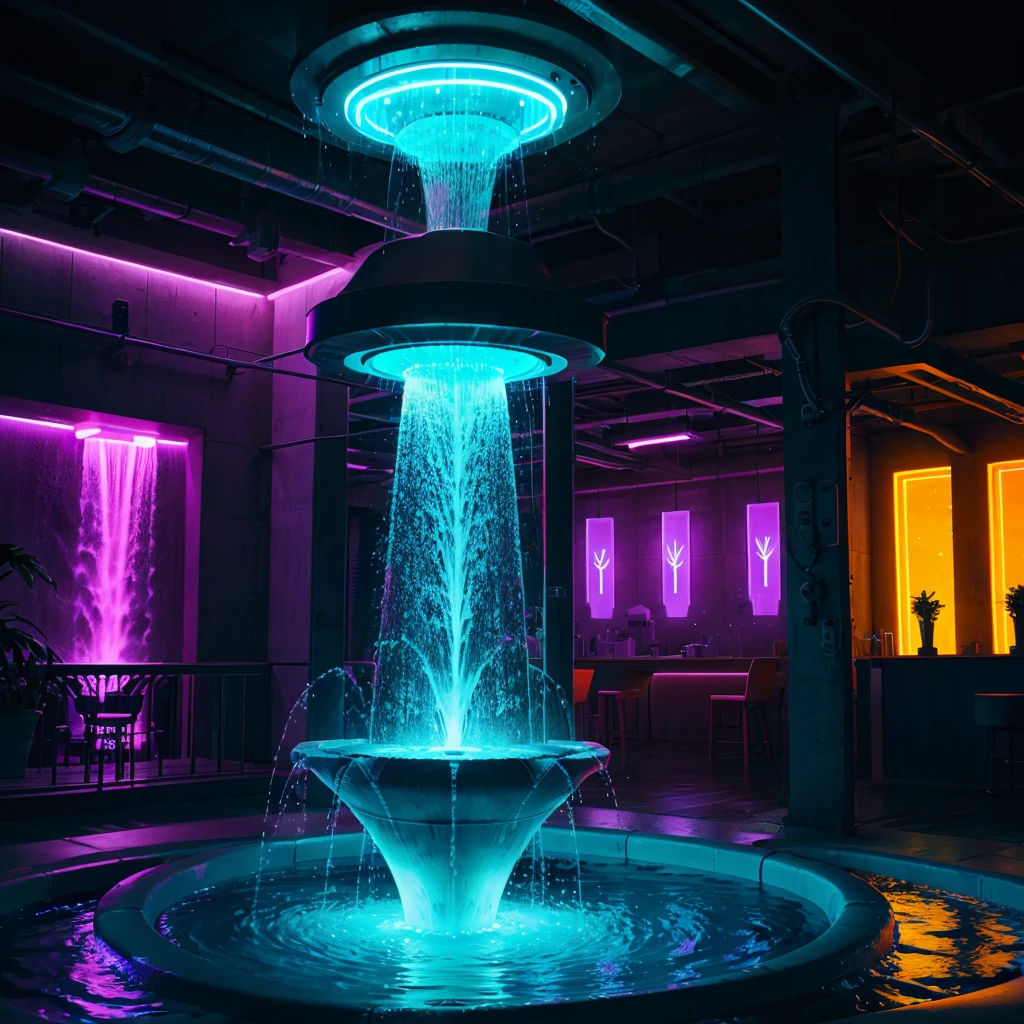 hi-tech, Water Fountains, hitech Fountains, loft, neon, Water