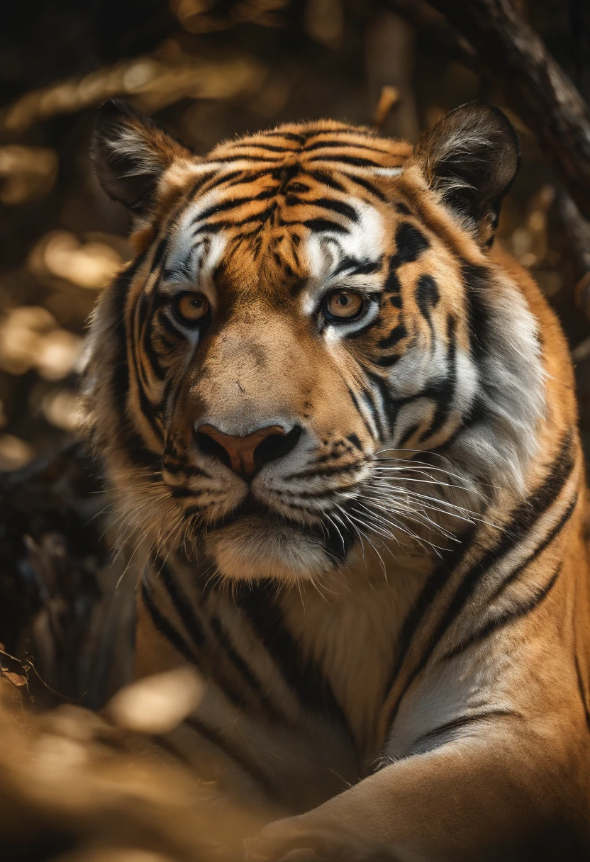 best quality,ultra-detailed,realistic:1.37,tiger,forest,2girls,lush greenery,sunlight filtering through the trees,captivating scenery,majestic,striking,ferocious,sleek black stripes,piercing eyes,graceful movements,powerful muscles,predator in its natural habitat,fierce,untamed beauty,rich texture,immersive atmosphere,Nature's masterpiece,sublime,raw energy,dappled sunlight,hidden depths,mysterious shadows,rustling leaves,rays of golden light,harmony with nature,seamless blend,explore,admire,awe-inspiring,roar of the wild,adventure awaits,unforgettable experience