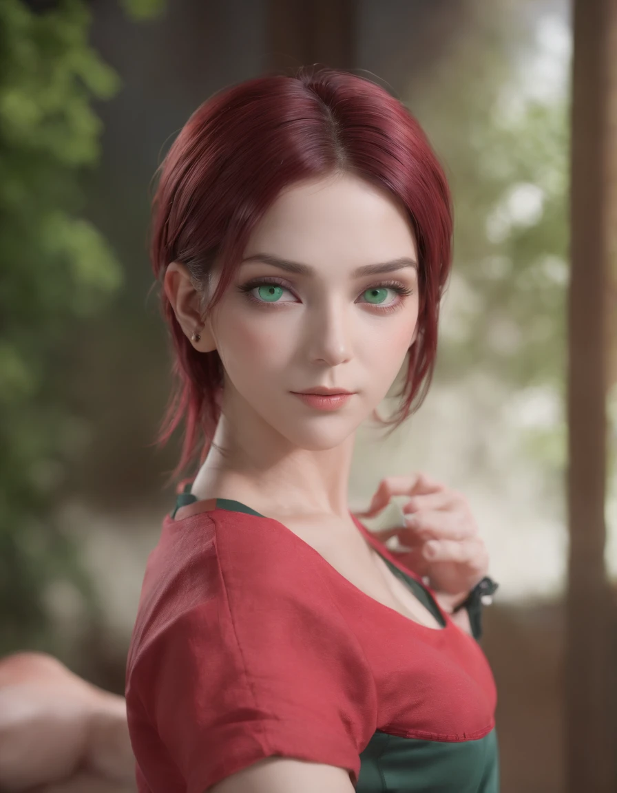 sakuraharuno, sakura haruno, (green eyes:1.5), hairband, short hair, pink hair, (small breast:1.2),
BREAK bare shoulders, black gloves, forehead protector, gloves, konohagakure symbol, ninja, (red shirt:1.5), shirt, sleeveless, sleeveless shirt,
BREAK looking at viewer,
BREAK indoors, bed,
BREAK (masterpiece:1.2), best quality, high resolution, unity 8k wallpaper, (illustration:0.8), (beautiful detailed eyes:1.6), extremely detailed face, perfect lighting, extremely detailed CG, (perfect hands, perfect anatomy),