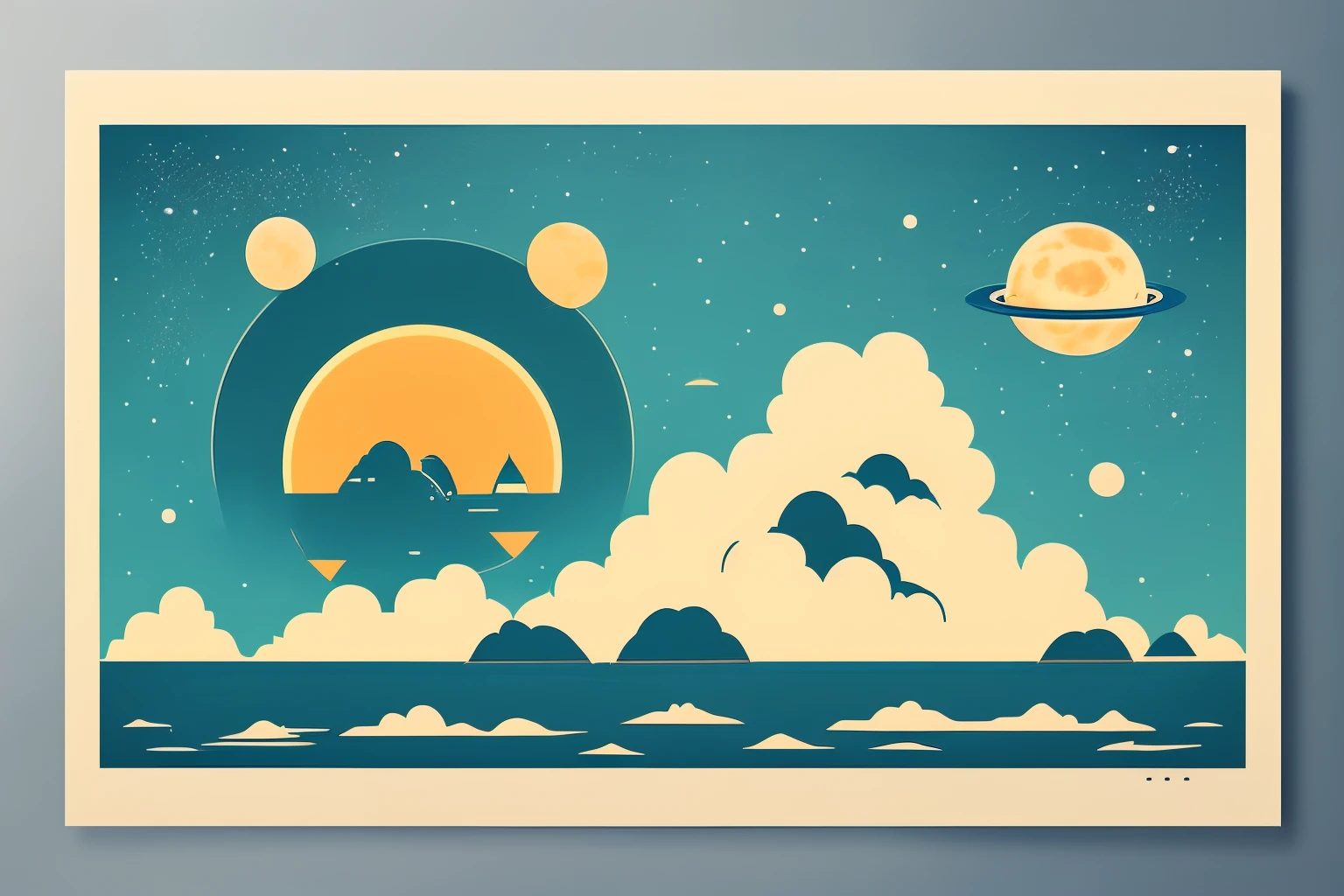 minimal poster, Space Colony, space base on the moon, Space travelling, spacehip lands, space exploration, composition and futuristic,Simple Illustration, nasa space travel, by Un'ichi Hiratsuka, Detailed spacecraft, Space travelling, spaceships、minimum