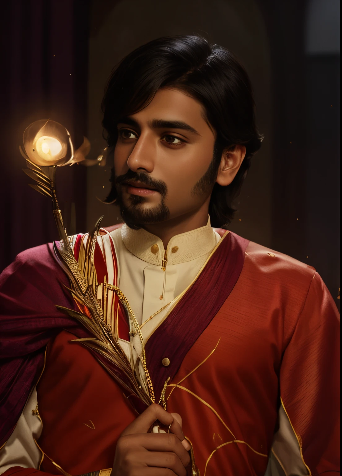 Fantasy Indian prince royal ultra HD ultra realistic same features