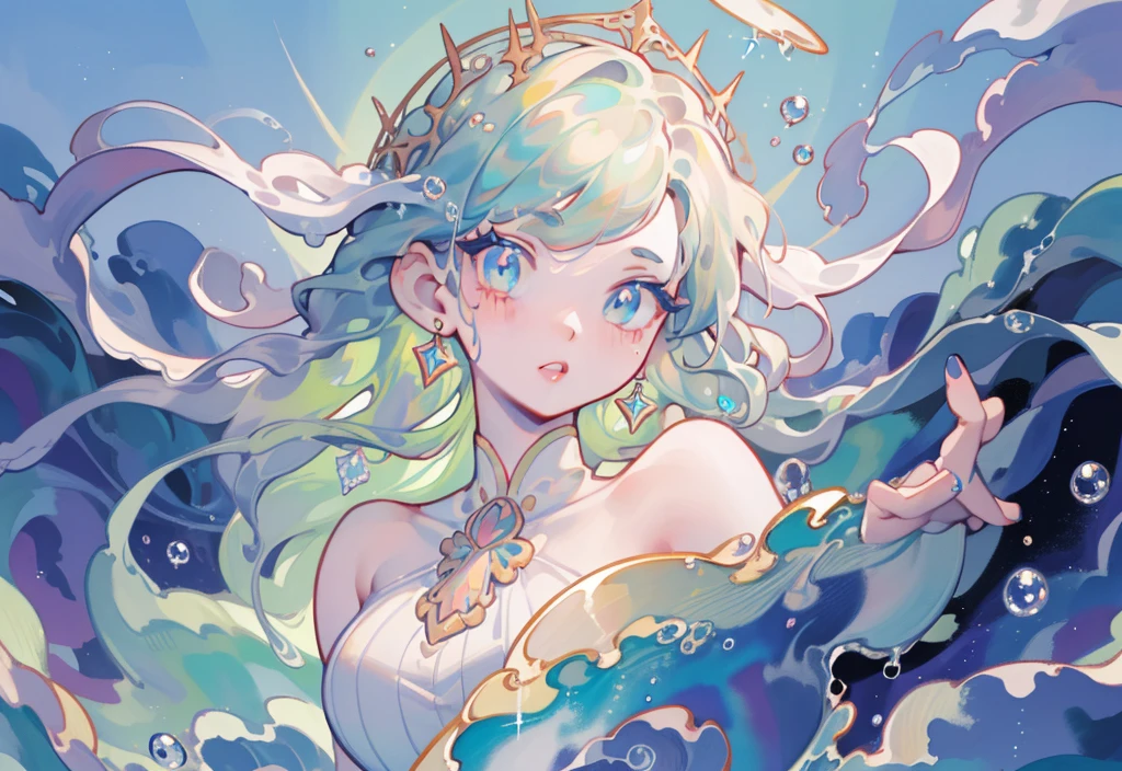 sexy mermaid, portrait, rpg character, medieval fantasy, close up portrait, ocean background, under the sea