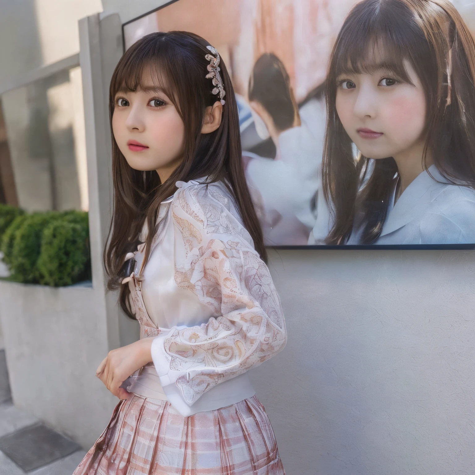 (Best Quality,4K,8K,hight resolution,masutepiece:1.2),Ultra-detailed,(Realistic,Photorealistic,Photorealsitic:1.37),cute-style,skirt by the,dian,Dribbling High Detail 8K,Studio Lighting - V 6, Real life girls, portrait of a japanese , Clothes with a loose chest