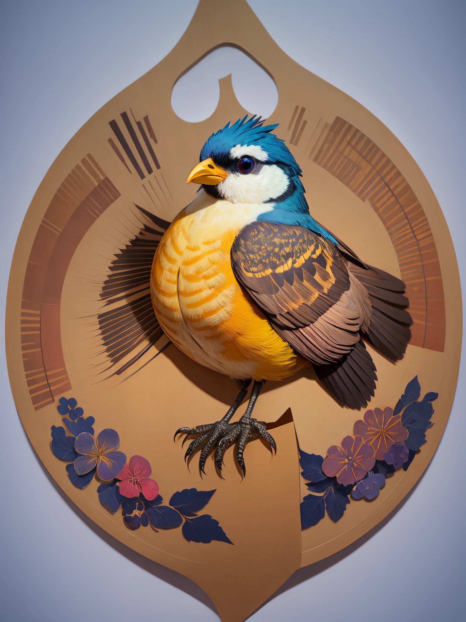 a bird、Indians、symbol、PAPERCUT