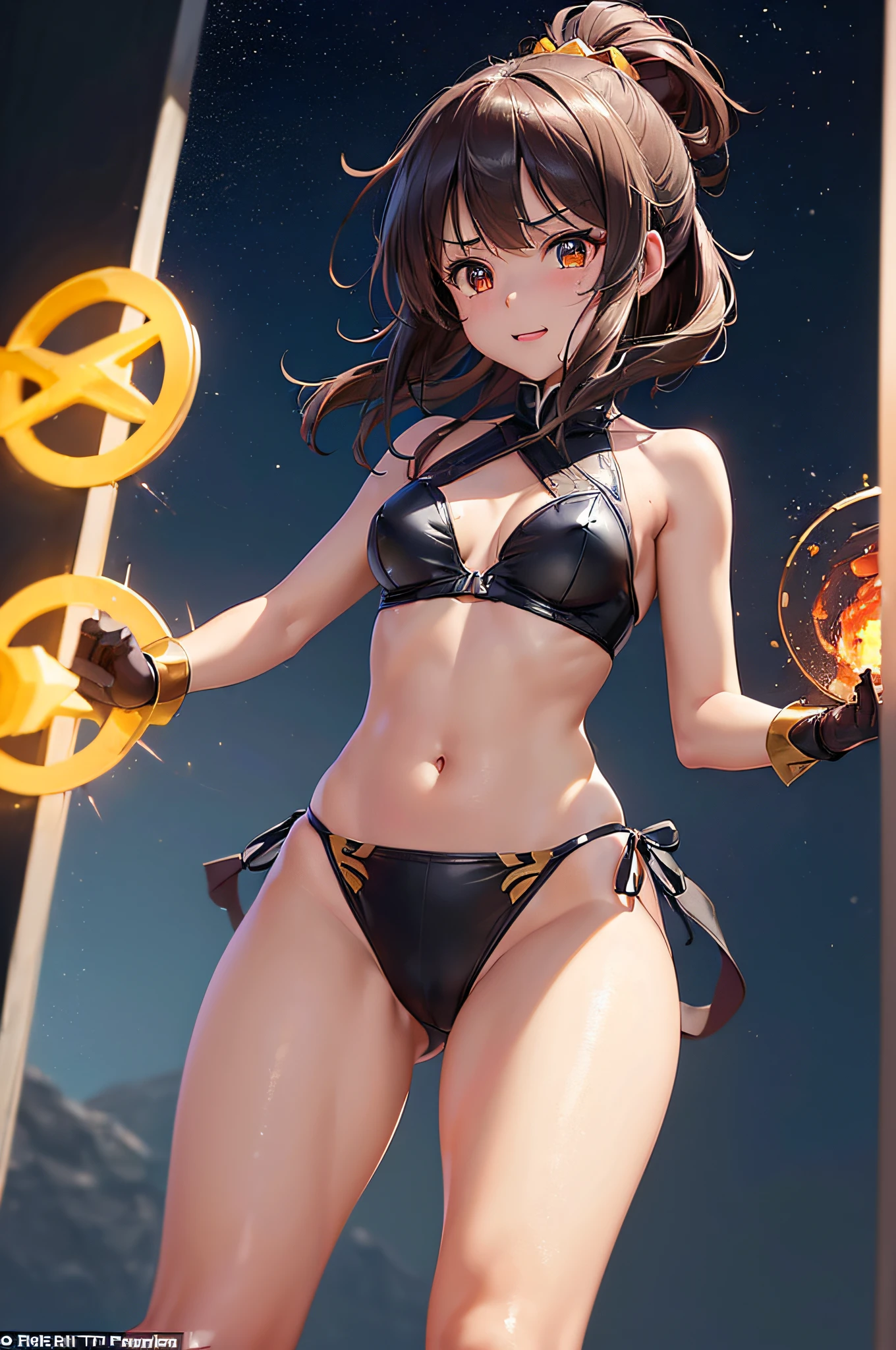 (((profesional: Paso a paso, taking into account even the smallest detail, final result god level))): "Konosuba: Megumin, (solo 1girl), very sexy Megumin, orange size tits, Megumin whith explosive magic, full body, cowboy shot, (all intricate details)"
