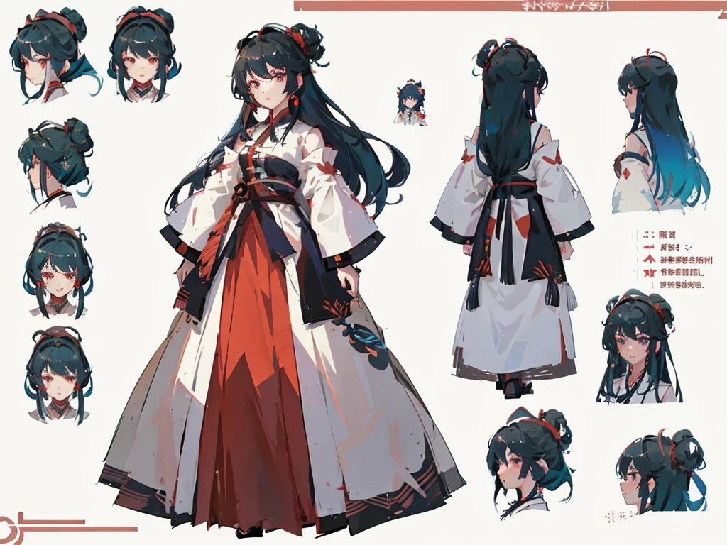 a close up of a person in a dress with different hairs, onmyoji detailed art, cushart krenz, anime character design, onmyoji, anime concept art, cushart kenz, pretty anime character design, anime character reference sheet, [ Character design ], ayaka genshin impact, cushart krenz key art feminine, cushart