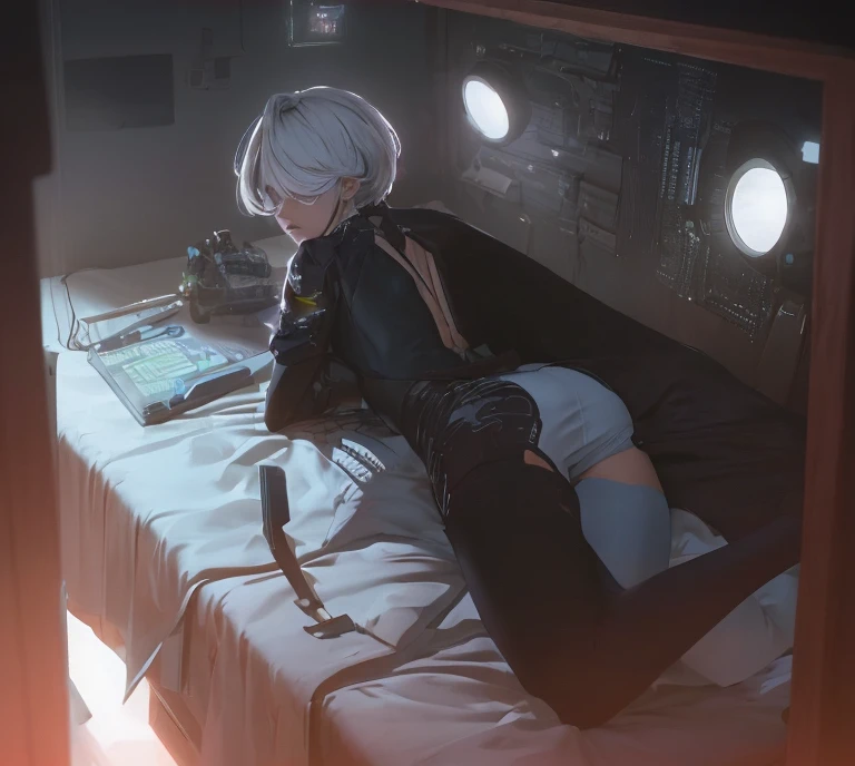 ((La mejor calidad)), ((obra maestra)), (muy detallado:1.3), ...............................................................................................................................................3D, Beautiful (cyberpunk:1.3) Mujer hacker, peinado corto,pelo corto, Volver al visor, cabello grueso, Terminal de ordenador operativo, Pantalla montada en la cabeza, computer server, Pantalla LCD, fiber optic cable, Logotipo de la empresa, HDR (High Dymanic Range), Trazado de rayos, NVIDIA RTX, Super resolution, Irreal 5, Subsoil Scatter, Textura PBR, Post-procesamiento, Anisotropic filtering, profundidad de campo, maximum sharpness and sharpness, Texturas multicapa, Albedo y Highlight Maps, Sombreado de superficies, Accurate simulation of light-material interactions, proporciones perfectas, Renderizado de octanaje, duotone lighting, ISO bajo, balance de blancos, Regla de los tercios, amplia apertura, 8K RAW, efficient sub-pixels, sub-pixel convolution, glow particles, dynamic pose