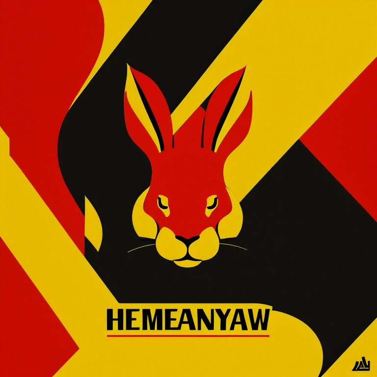 Graphic design,fundo vermelho,Yellow rabbit,Logo design