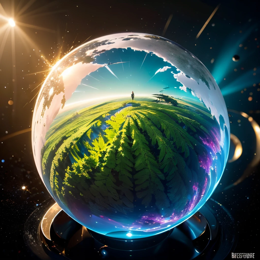 (((masutepiece))) (((Best Quality))) glass sphere, The tree々Close-ups of lots of planets, Overgrown planet, Green Planet, World of Fractals, A world full of fantasy, Fantasy Planet, dyson sphere, Pink Planet, 3d render beeple, planet landscape, A round planet inspired by Jofra Bochart, planet, A futuristic world, Psychedelic Flower Planet, Ethereal world, (Outgoing Glow)