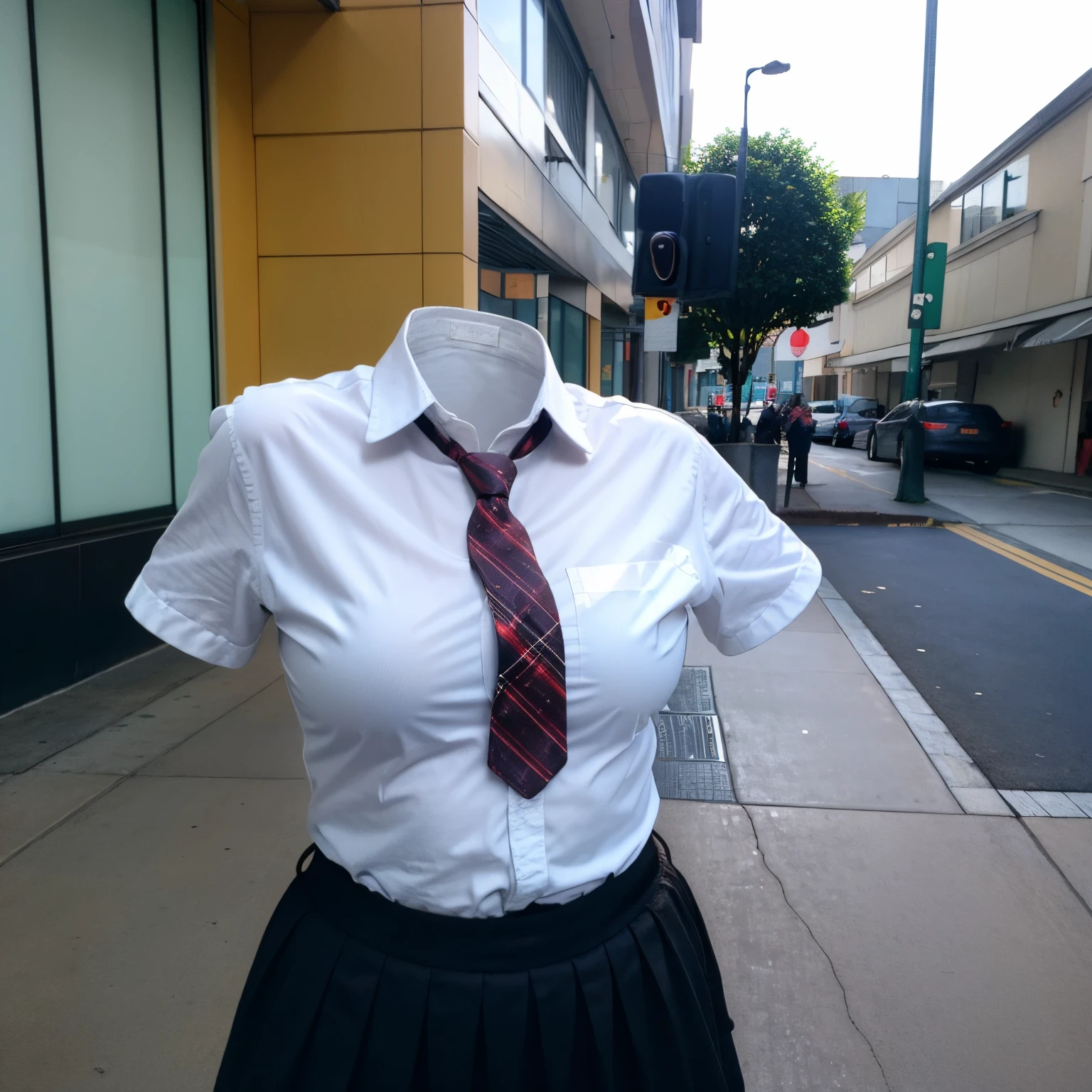 (chubby, fat), school uniform, 2girls love each other, school tie, in summer, (from above), (smartphone in chest pocket), (cute pose), (invisible, no humans, headless, faceless:1.5), (cute big breasts), (close-up shot of hip), (16k, RAW photo, best quality, masterpiece:1.3), (realistic, photo-realistic:1.37), photon mapping, radiosity, ((Hasselblad photography)), physically-based rendering