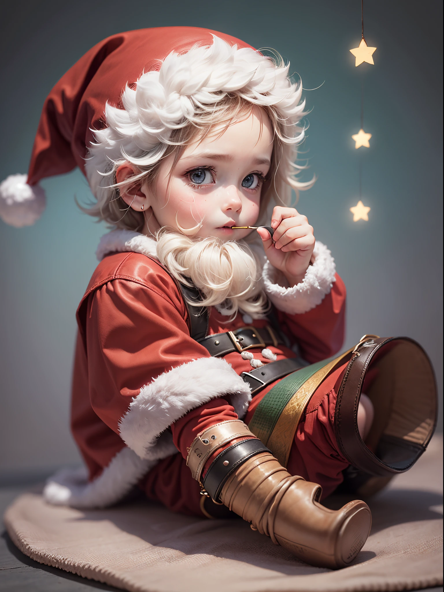 A child dressed as Santa Claus --auto --s2