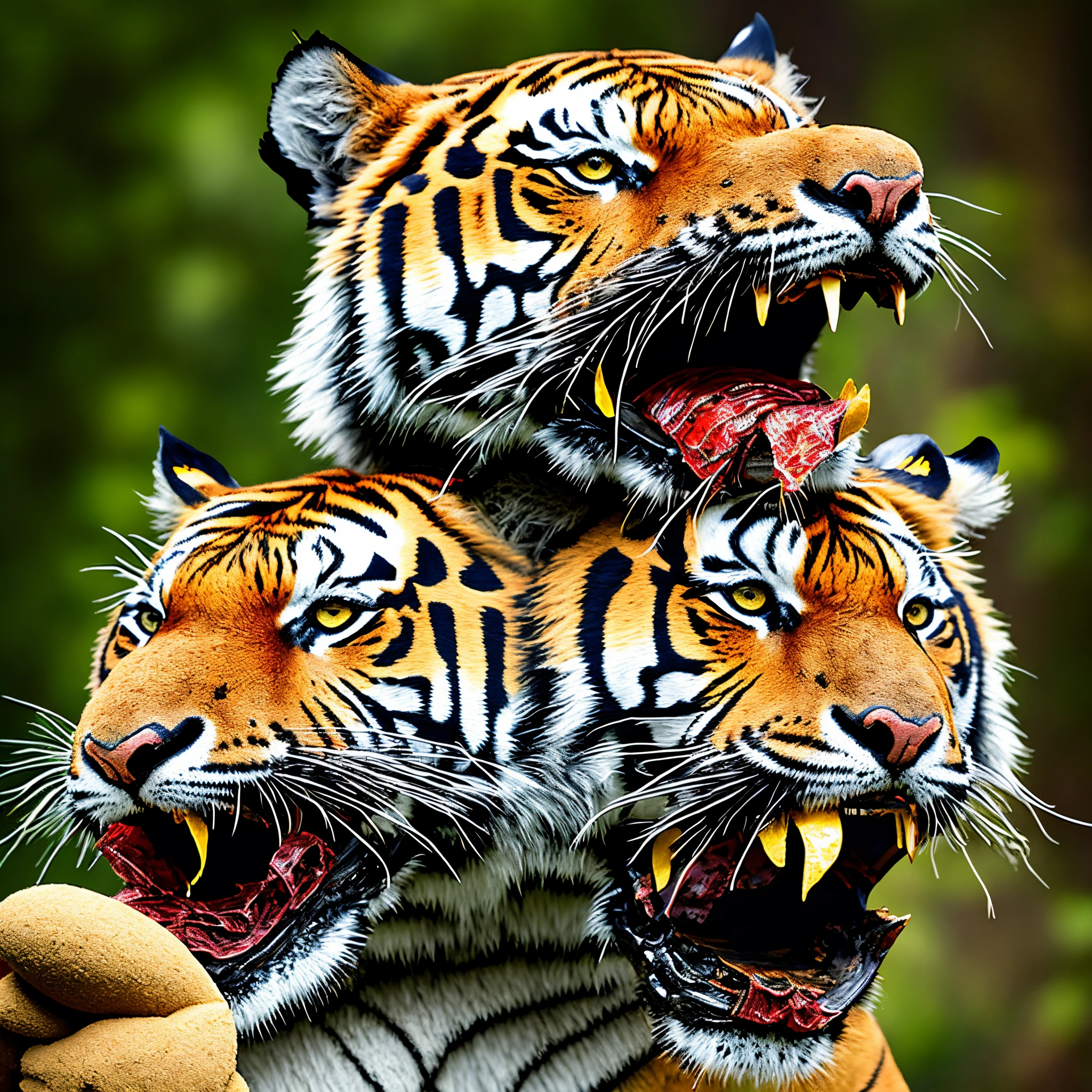 Tiger head that holding Mortar bullet in the mouth, logo