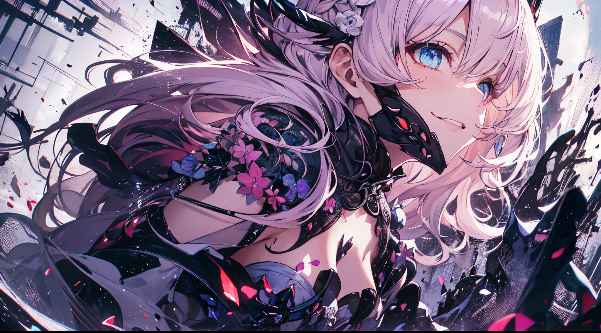 ((tmasterpiece:1.4,Best quality))+,(hyper-detailing)+,(Ultra-detailed eyes)+,(pointy ears:1.5),
(cute girls),15year old,(pink student:1.15),(Long pale pink hair,long braid,Bushy hair:1.5),(wariza:1.2),pale-skinned,seduct smile,black crystal block,God of darkness'Fe,vacant eyes,Red crystal on forehead,Dragon tail,half closed eye,black crown,White Bone Throne,dead tree
(She was wearing a shabby pink dress,grey dress,bone pattern,:1.5),(black Bracelet:1.4)The sleeves are extra-long,black spiked headdress,baiyun,white colossus,Dream bubbles,black fingernails,red apple,Lift up the skirt,tear pattern,metal chains,White skeleton,
(Demon Maiden:1.1),
(dawn light:1.2),
(Thick black and white:1.16),(depth of fields:1.4),Complicated details,color mixing,Detailed route,Excellent,super detailing,The content is very detailed,(hight contrast:1.11),ventania,Amazing cleavage,beautidful eyes,messy hair,(best illuminate,Extremely Delicately Beautiful), ((movie light lighting)), (seen from the side:1.3),8K,tmasterpiece,Best quality,cinematic Film still from,1 plump girl,(Close-up cleavage:1.1),bright,Interesting,gentlesoftlighting,(bauhause,shape,line engineering,Abstract:1.1)offcial art, Unity 8k壁纸, ultra - detailed, Beautiful and beautiful, tmasterpiece, Best quality, (dynamic angle:1.4),Perfect NwsjMajic,(tmasterpiece,top-quality,Best quality,offcial art,Beauty and aesthetics:1.2),The content is very detailed,rich colourful,highest details,