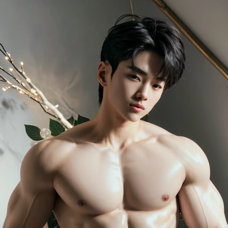 OPAF 3, (tmasterpiece, Super quality, A high resolution, 8K, iintricate: 1.2), (详细的脸:1.2), Handsome, Delicate skin, pores, absurd res , Mammoth Girl, musculature, workout, , chest muscle, musculature, 1girll, female focus, ((actual)), Abs, Good lighting quality, muscle veins, ((pale-skinned)), curving, Balanced eyes,