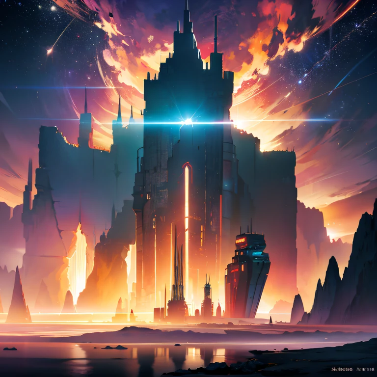 he Great Rift Valley region of the Martian Mo River alluvial plain,Rock Sugar Onyx nuclear-powered command gunboat Black Gold Cruiser Tower Snow Red Marble Glow Space Station 1:3 Models,starrysky,Cyberpunk art of a,Rembrandt light,Detail portrayal,macro shot,surface reflection,high definition detail,Dingdall effect,Light and shadow intensification,The light shines,particle fx,3D modeling,Surface reflected light,detail-rich,The texture is delicate,Strong visual impact,Hyper-detailing,A high resolution,high saturated,Ray traching,Light and shadow effects,16K smooth,A high resolution