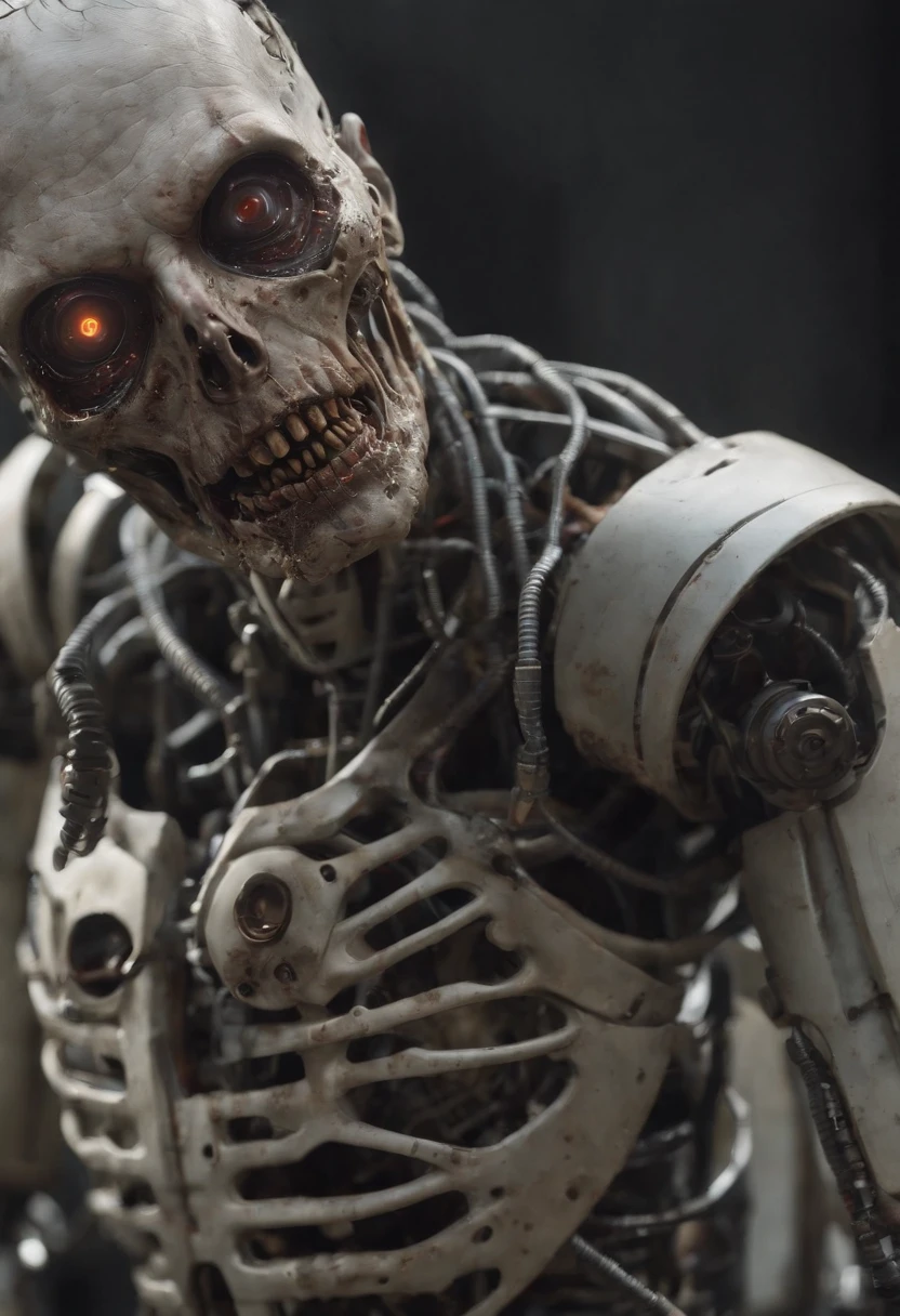 Imagine a high-realistic render of a robotic male zombie—a chilling fusion of the mechanical and undead. This nightmarish character is meticulously crafted to exhibit the gruesome details of decay and the cold precision of machinery.
The metallic elements seamlessly integrate with decaying flesh, with exposed wires and gears creating a grotesque yet fascinating visage. Every nuanced detail, from the sunken eyes to the corroded metal, contributes to the eerie realism of this robotic undead entity.
The high-quality render captures the play of light and shadow on the intricate features, evoking a sense of horror and fascination. The robotic male zombie stands as a testament to the intersection of the organic and the mechanical, a haunting creation that blurs the lines between man and machine in a meticulously rendered, high-realistic portrayal.