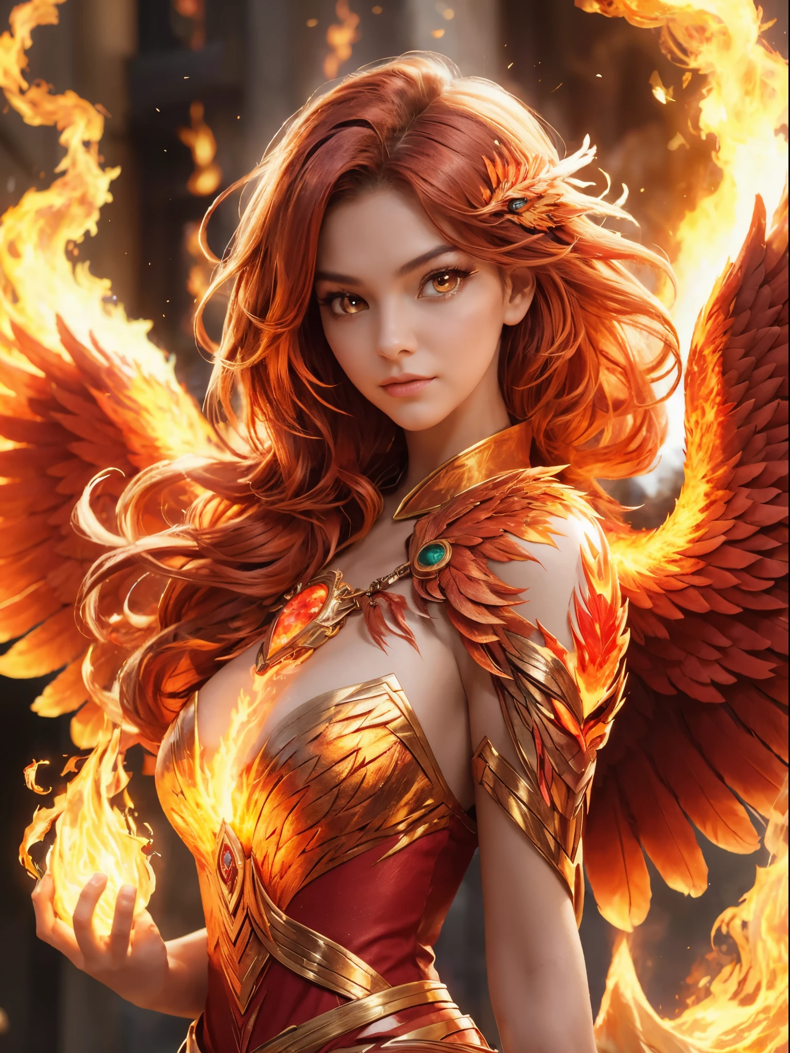 (((8k RAW photo, hyper realistic, masterpiece, best quality, crisp detail, high definition, high detail, very rich detail, sharp focus, sharp detail, colorful, rich color, cinematic, perfect studio lightning, full body photograph, mystic atmosphere))), (((fully naked) young colorful hell goddess, (fully nude), (adorable beautiful baby face, evil round face, smooth straight short hair goddess, red haired goddess, red eyed goddess, medium breast, (asian nipples)), (temptating pose, showing pussy and nipples), smooth body, ideal body, evil smile)), (releasing (hell fire), (showing ((pussy, vagina, genital, nipples)))), ((demonic scorching fire wings, tail)), (incinerated city, meteors shower, night),(cerberus behind, collosal war background)