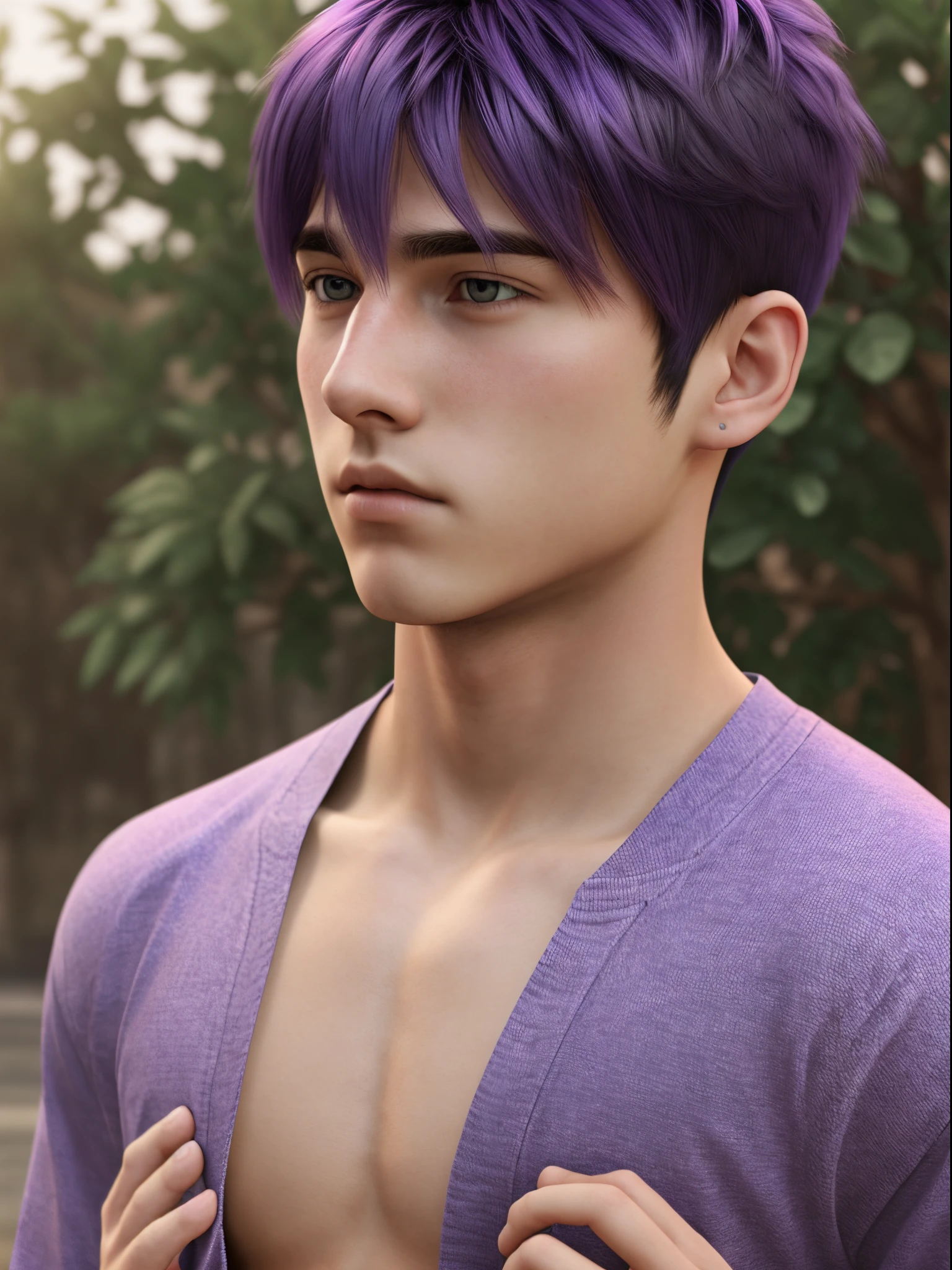realistic boyfriend purple haired age boy