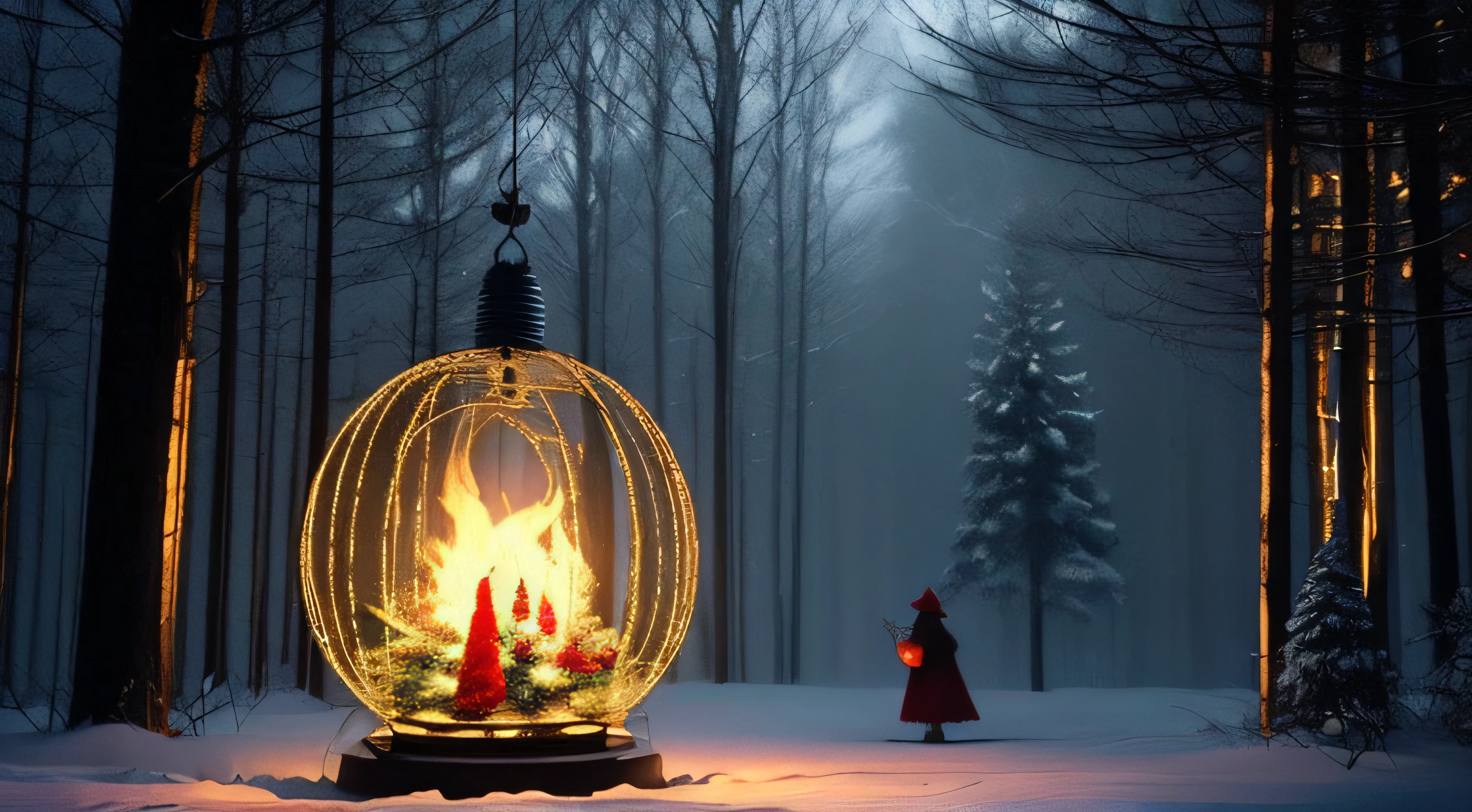 Generate working BGM that has the joy of Christmas and a dark and mysterious atmosphere at the same time.。Incorporates elements that enhance a sense of calm relaxation and concentration.、While giving off a jingle bell and Christmas atmosphere,、Please include fantastic and eerie sounds.。