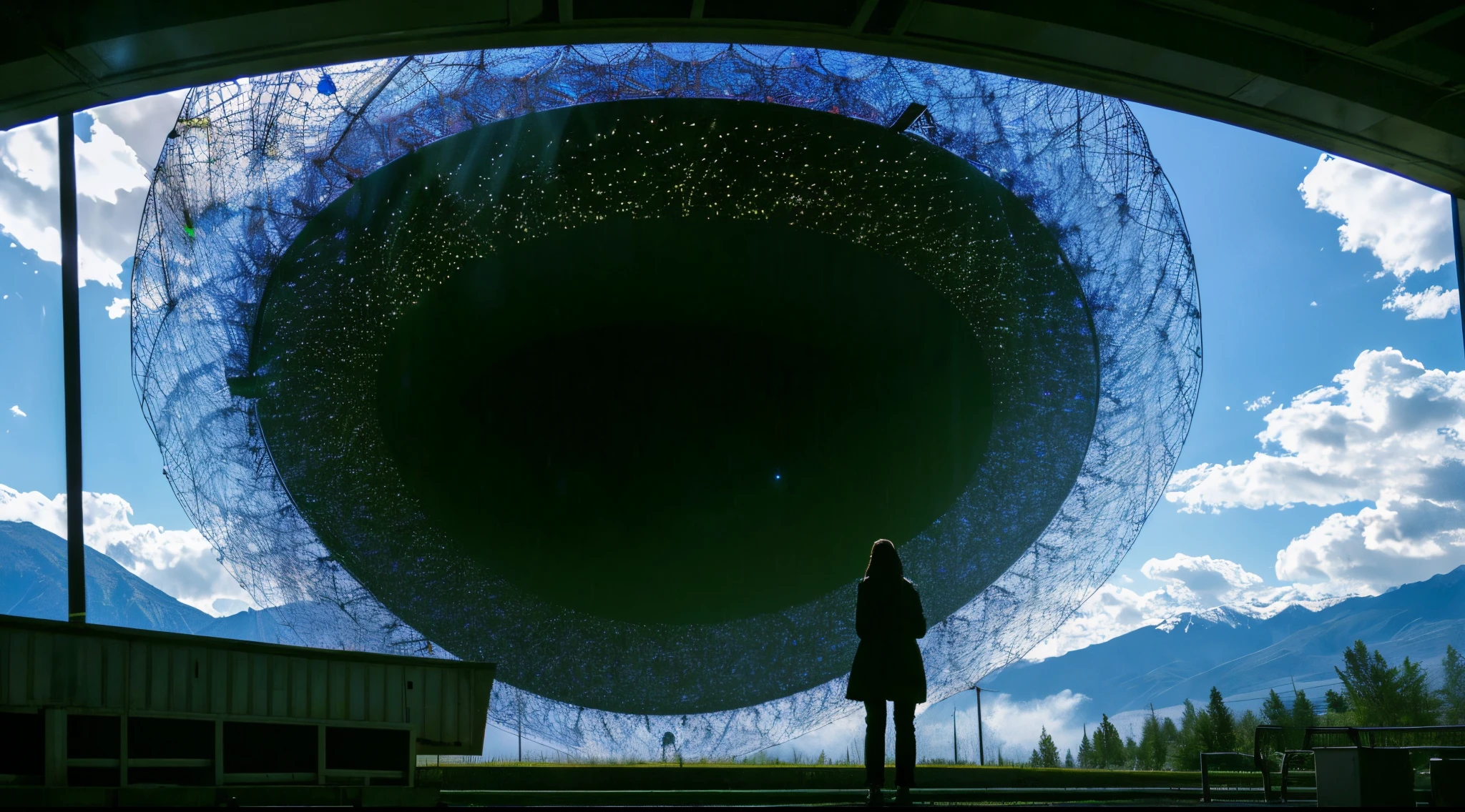 CERN black hole research complex Dr person who researches3a person Landscape seen from a distance person doing scientific experiments々 research physics experiment experiment suspicious person science center