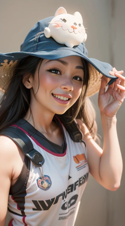 Make an image that is exactly the same as this example.please render kn typical disney lixar style,smiling into camera,sharp and detailed 8k,hyper realistic,kodak 200t,dramatic lighting,minimalist background