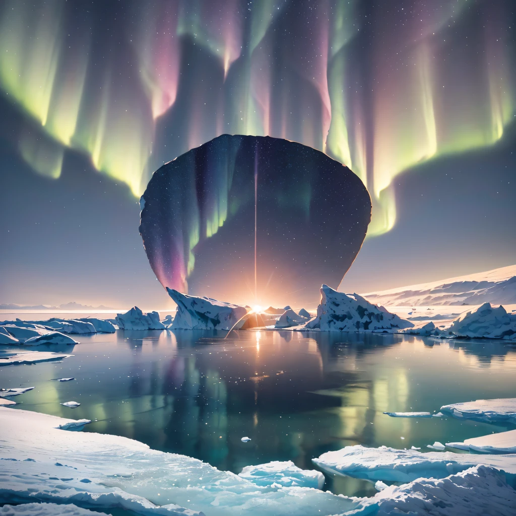 (extreme light,Fritillary light,aurora borealis,Eye-catching auroras,Aurora Falls,aurora beach,Aurora waves,The whole sky is filled with Northern Lights,Changeable colors,Starcloud,starrysky,black hole:1.55),This is a surreal complex CG rendering. natta, the pale blue sky, The beach is covered with crystal clear sand, lifelike jade, Sparkling white and pink lilies of the valley and petals, heart-shaped bright goose warm stone, crescent shaped sea water, themoon, starlights, Artistically, k hd, starrysky, Many small and colorful glowing particles, Captured by the Milky Way, Antarctic, tundra and icebergs, fanciful, dream, high detal, big breasts beautiful, 8K, Natural warm light effect,extreme light, octane light and shadow, Complicated details, super wide-angle Panoramic photography. k hd. Volume light, Reflectors, reflective light, exaggerated moonlight reflection.16K HD – Chaos 100