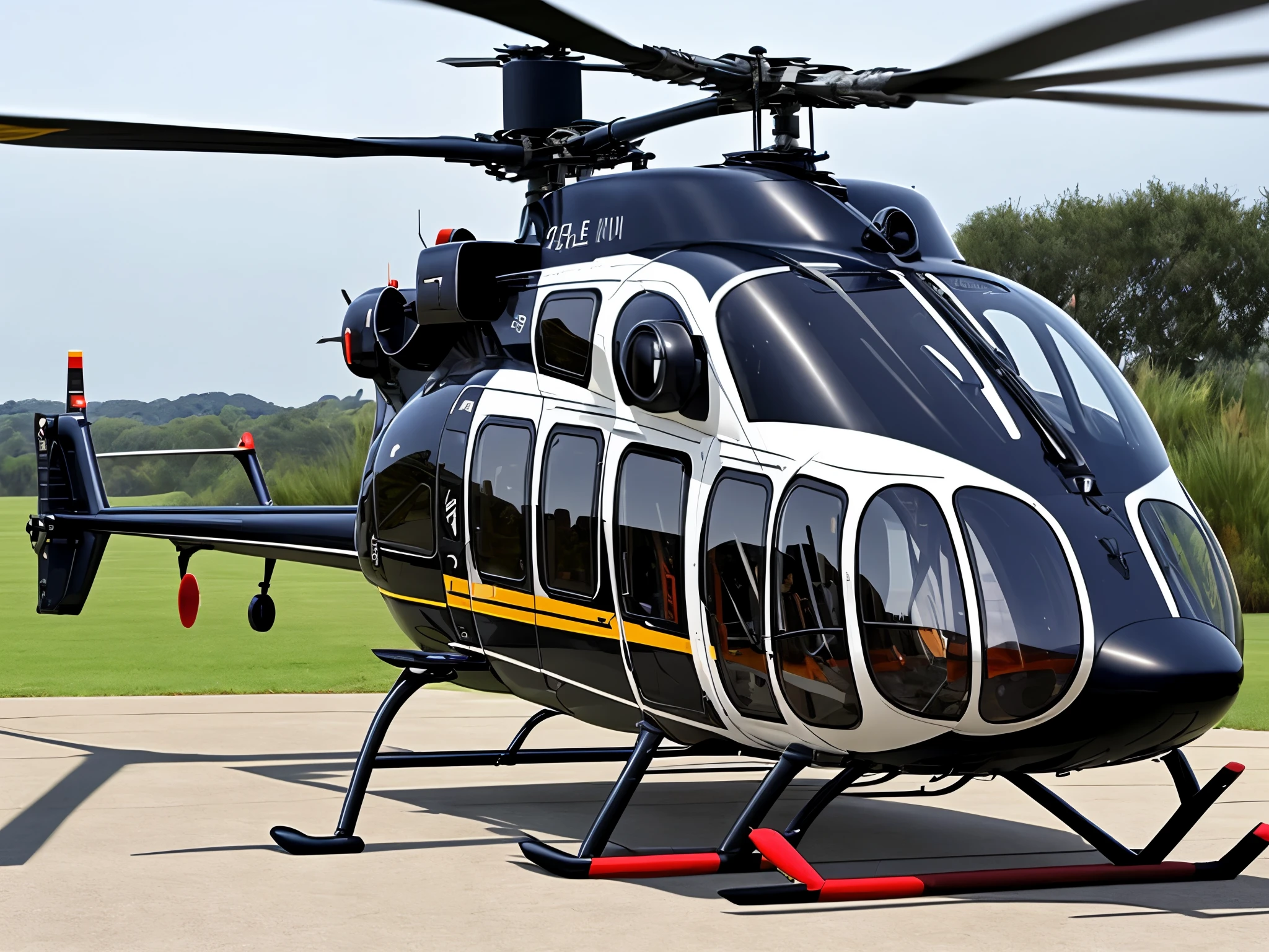 10 helicopters with 50 bodyguard
