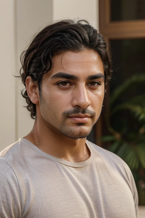 ((best quality, realistic, masterpiece, ethnicity)) turkish man, dreamy brown eyes, dark thick long eyelashes, thick straight eyebrows, perfect shaped nose, pouty pink lips, tanned clear skin, low hairline, short curly black hair and full facial hair. Fully clothed.