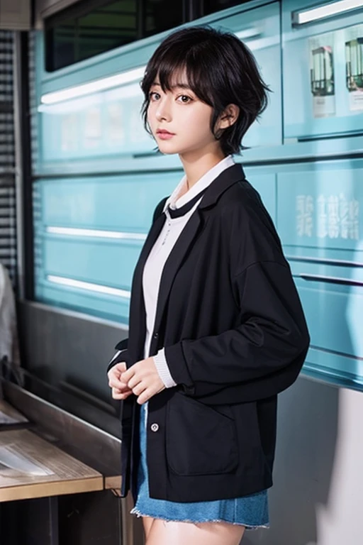 short-cut、A dark-haired、Women's Proofreading、校服、idol