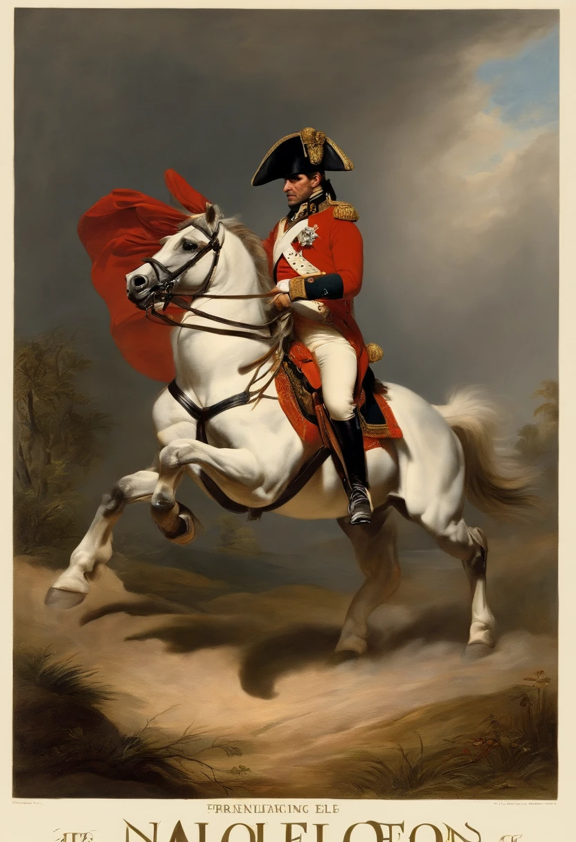 Napoleon Bonaparte e soldados na frente dele