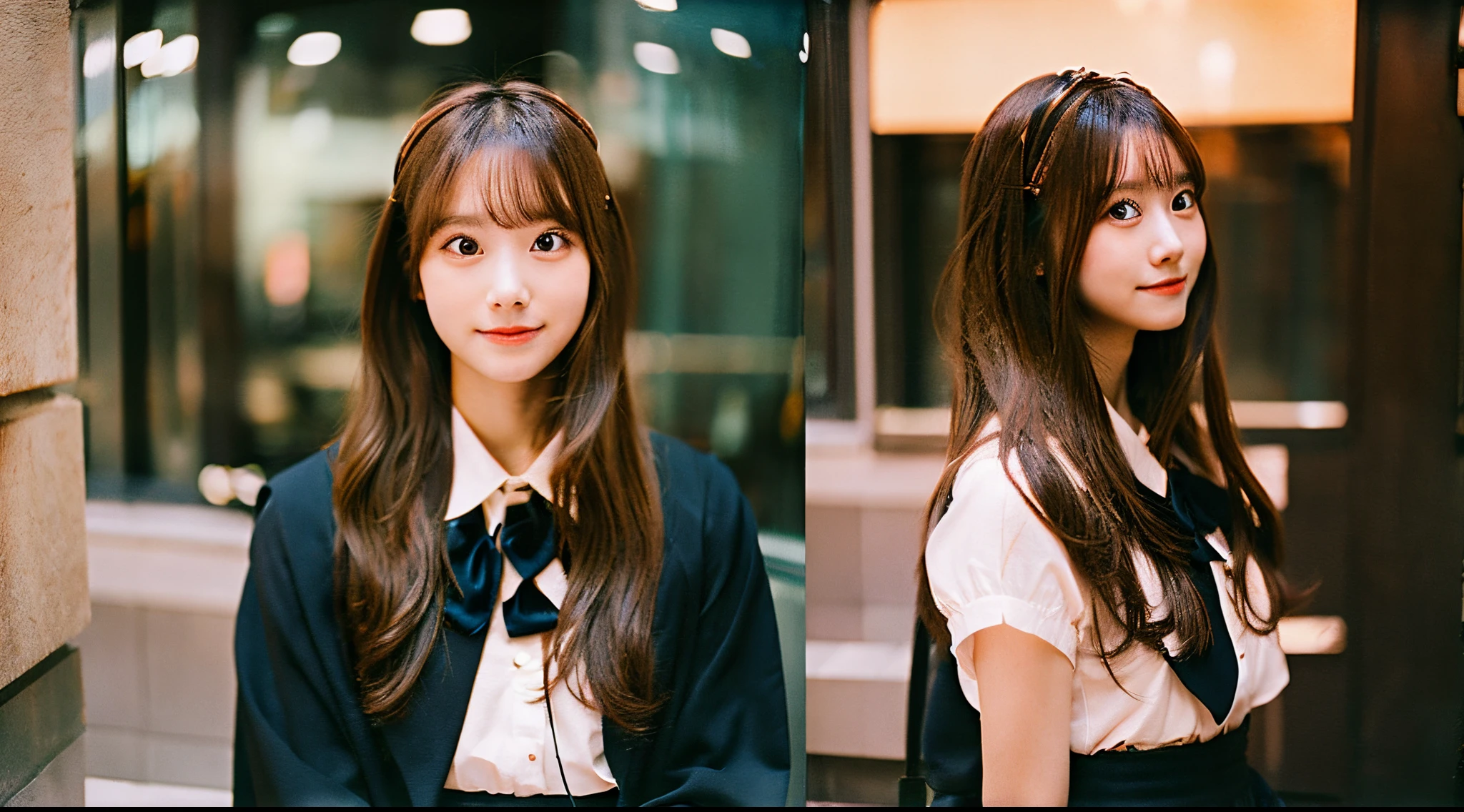 Cute wizard girl 18 years old wearing a copper-colored miniskirt