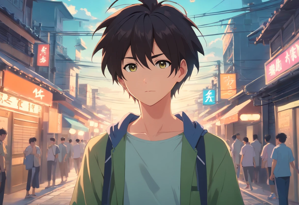 Masterpiece, 1boy, Superb Style, Streetwear chothes, Outdoor, Upper Body, Shikamaru nara, bright eyes, black hair, cool boy,ultra detail,Sharp, full hd,8K