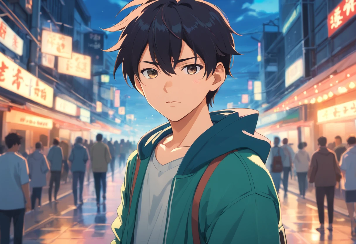 Masterpiece, 1boy, Superb Style, Streetwear chothes, Outdoor, Upper Body, Shikamaru nara, bright eyes, black hair, cool boy,ultra detail,Sharp, full hd,8K