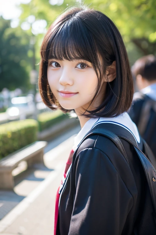 2garl、short-cut、Cats、A dark-haired、female high-school student、modeled、idol、On campus