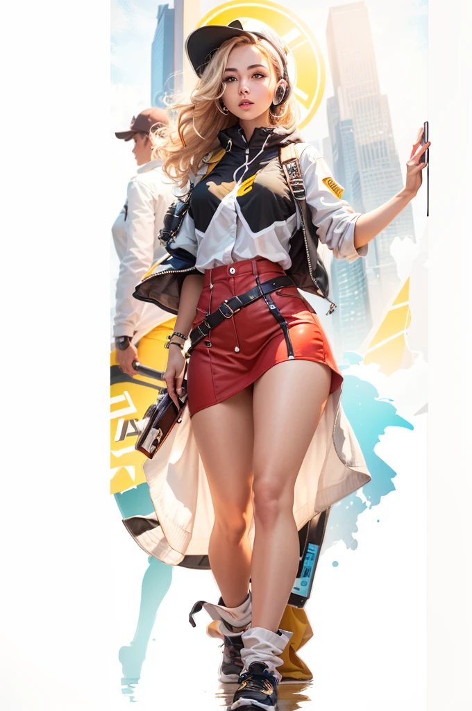 (best quality,4k,8k,highres,masterpiece:1.2),ultra-detailed,(realistic,photorealistic,photo-realistic:1.37),A woman in timesquare new york wearing headphones and taking in the scene,neon lights,surrounded by skyscrapers,admiring the vibrant cityscape with awe and wonder,stunning city view and bustling crowds,elegant confident pose,city that never sleeps,colorful billboards and advertisements,pulsating energy of the city,reflection of lights in her eyes,revealing her curiosity and fascination,beautifully styled hair flowing in the wind,vibrant colors and vivid contrast of lights,immersed in the vibrant rhythm of the city,feeling the beat of the music in her soul,urban atmosphere filled with excitement and anticipation,energetic cityscape with a touch of nostalgia,hip and trendy fashion sense,catching a glimpse of the iconic yellow taxis,filled with a sense of adventure and possibility,immersive audio experience with detailed soundscapes,highlighting the multilayered diversity of the city,mesmerizing composition and captivating perspective,capturing the essence of urban life in a single moment,blending modernity and tradition in a harmonious way,a snapshot of New York City's vibrant and dynamic spirit.