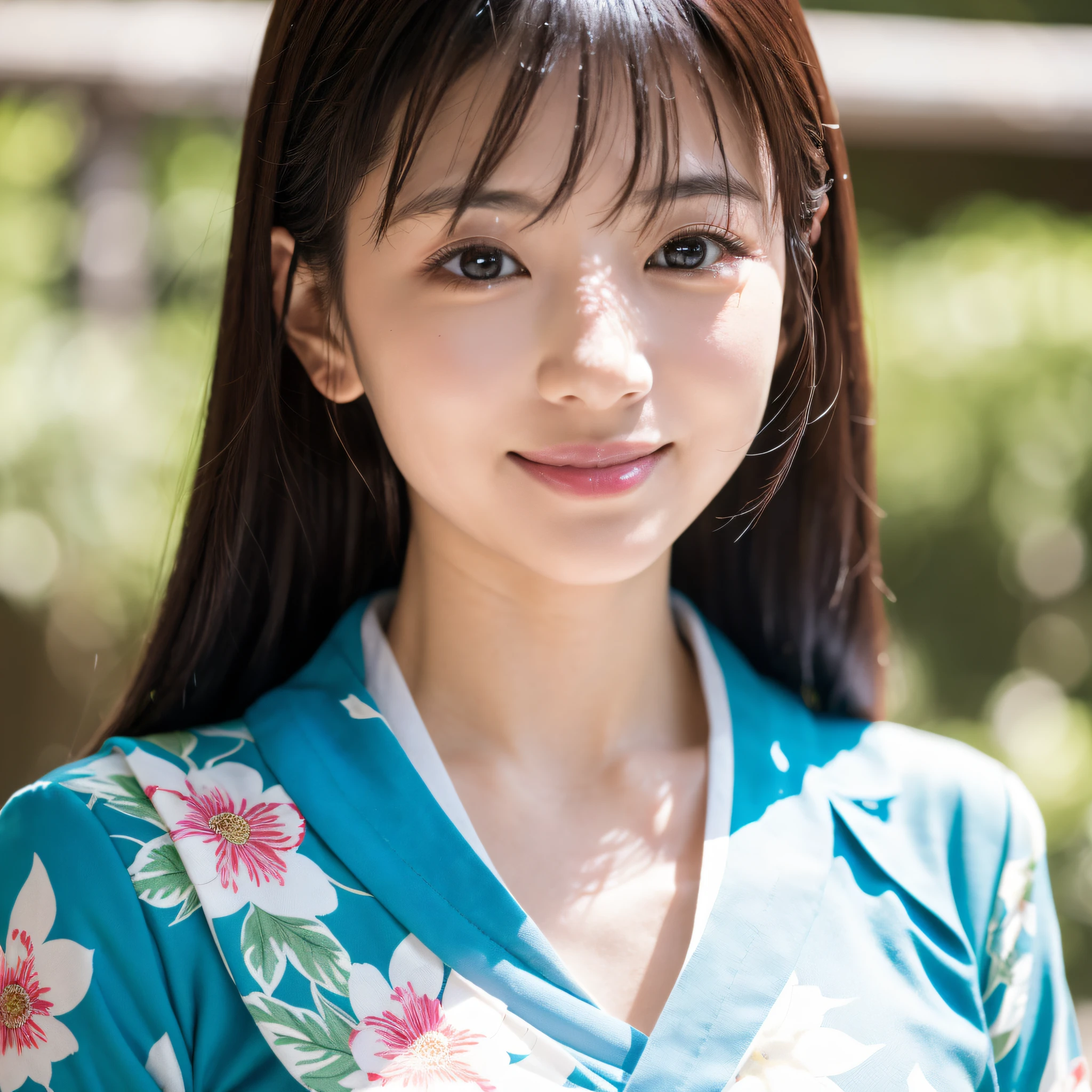 Beautiful woman in neat Japanese clothes、((best qualtiy、8k masterpieces:1.3))、foco nítido:1.2、(ultra beautiful faces:1.0)、(shinny skin:1.0)、photos realistic、A dark-haired、Video Lighting、High-definition eyes and face、Video Lighting、Japan Idol Actress、from the front side、medium breasts、Smile、Slender Abs Beauty、Whole body、In furisode
