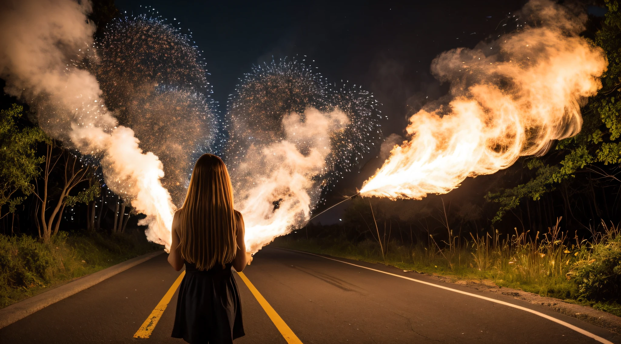 there are two CHILDREN girls BLONDE HAIR in front of a ring of fire, tinta de luz difusa, pintura de luz, pintura de luz, tinta luminescente luminosa, Shutterstock, Tinta transparente, desfoque de movimento de pintura de luz, Foto retrato, halo de fogo luminoso, Vencedor do concurso Pexels, ponto de fogo, Foto vencedora do concurso Unsplash, Rotating smoke trails, Directed by: Sebastian Spreng