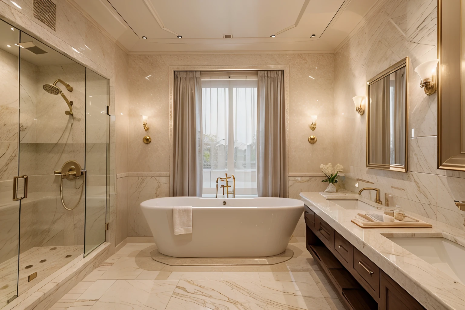 "the bath room, luxurious and modern interior design with a touch of sophistication and elegance."