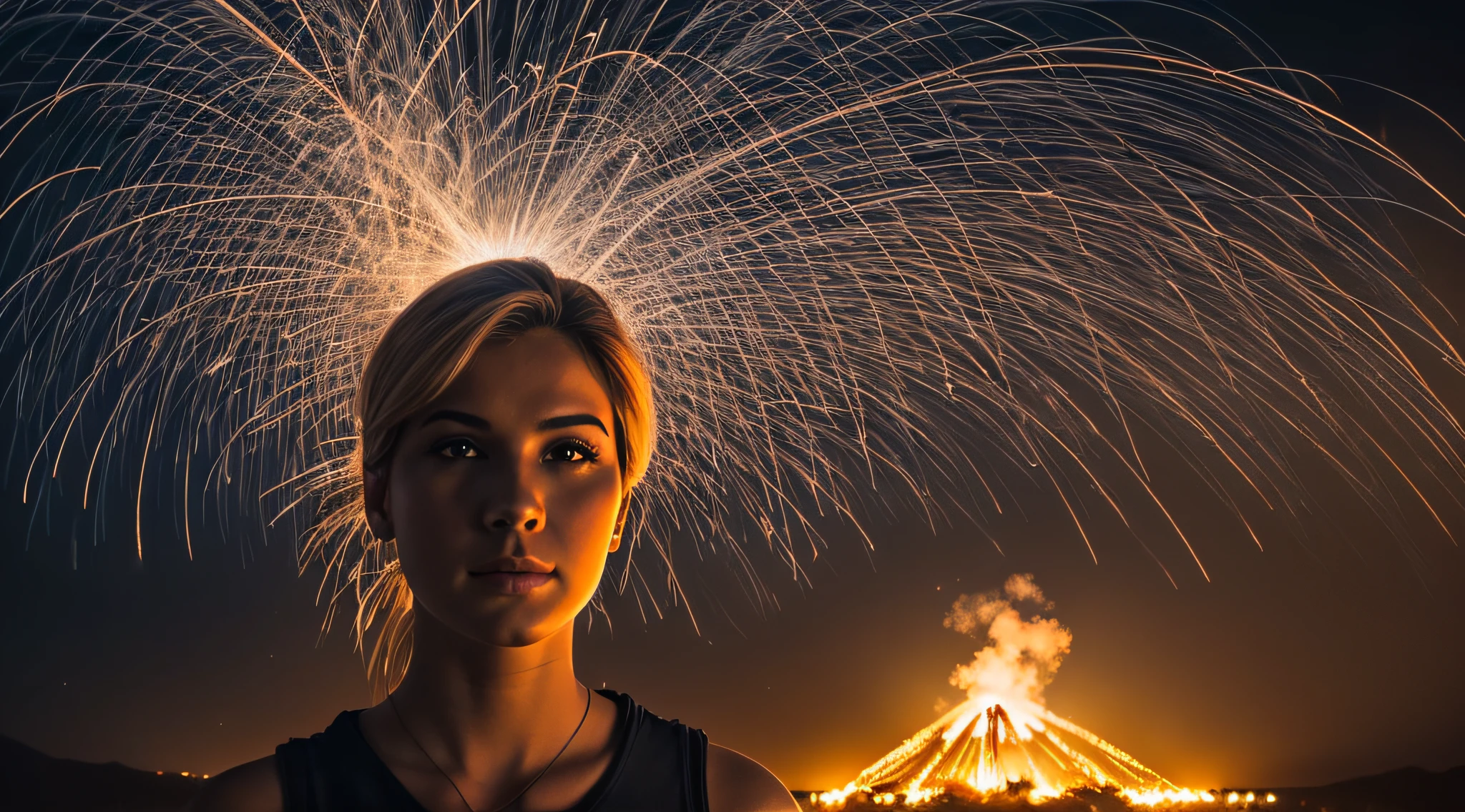 halo de fogo luminoso, there are two CHILDREN girls BLONDE HAIR in front of a ring of fire, tinta de luz difusa, pintura de luz, pintura de luz, tinta luminescente luminosa, Shutterstock, Tinta transparente, desfoque de movimento de pintura de luz, Foto retrato, halo de fogo luminoso, Vencedor do concurso Pexels, ponto de fogo, Foto vencedora do concurso Unsplash, Rotating smoke trails, Directed by: Sebastian Spreng