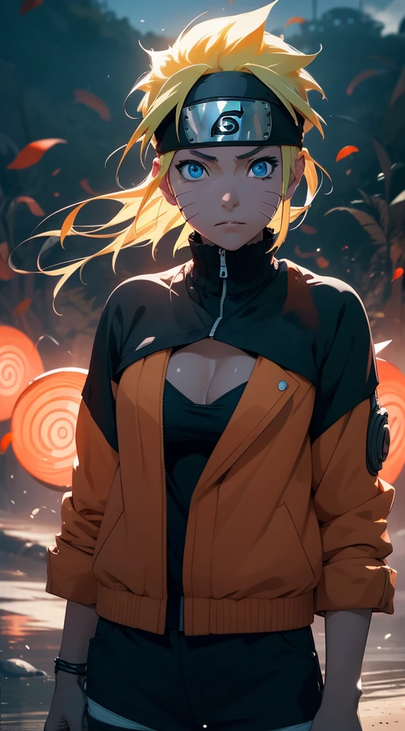 Naruto Uchiha Vortex is super realistic,detail-rich,Super short blonde hair,Orange clothes,Forehead,one-girl,Large breasts,cleavage,Be red in the face,Yellow hair,best qualityer,tmasterpiece, Johnny Depp walks across the beach at night among fireflies,sharp fokus, contrasty lighting, Delicate skin, High resolution 8K, insanely details, realisticlying, professional photoshooting, 8K UHD, SLR camera, softlighting, high high quality, filmgrain, Fujifilm XT3,Keep one's mouth shut,particle fx