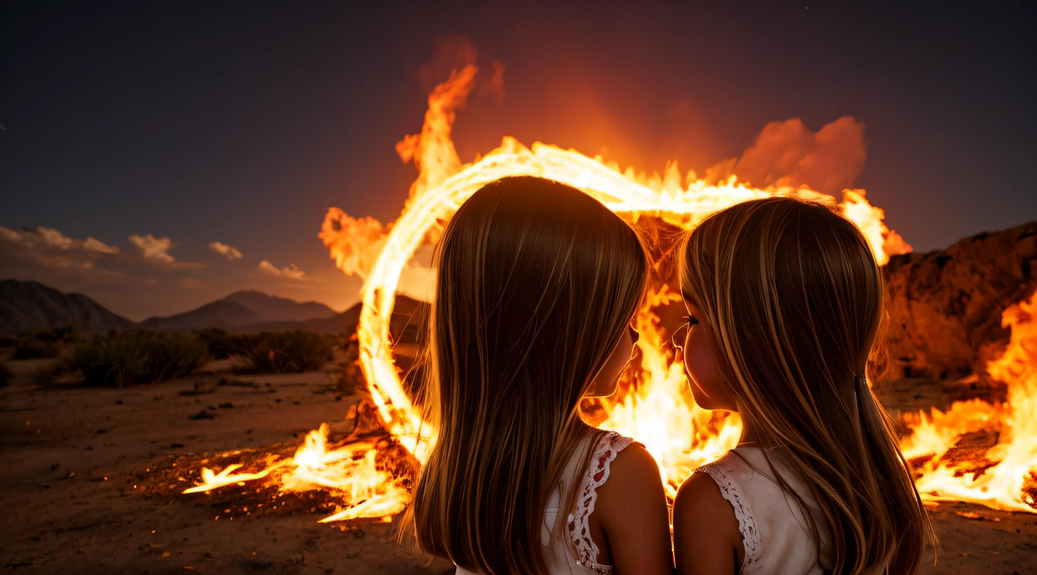 menina loira com um sorriso no rosto, hands in the fire