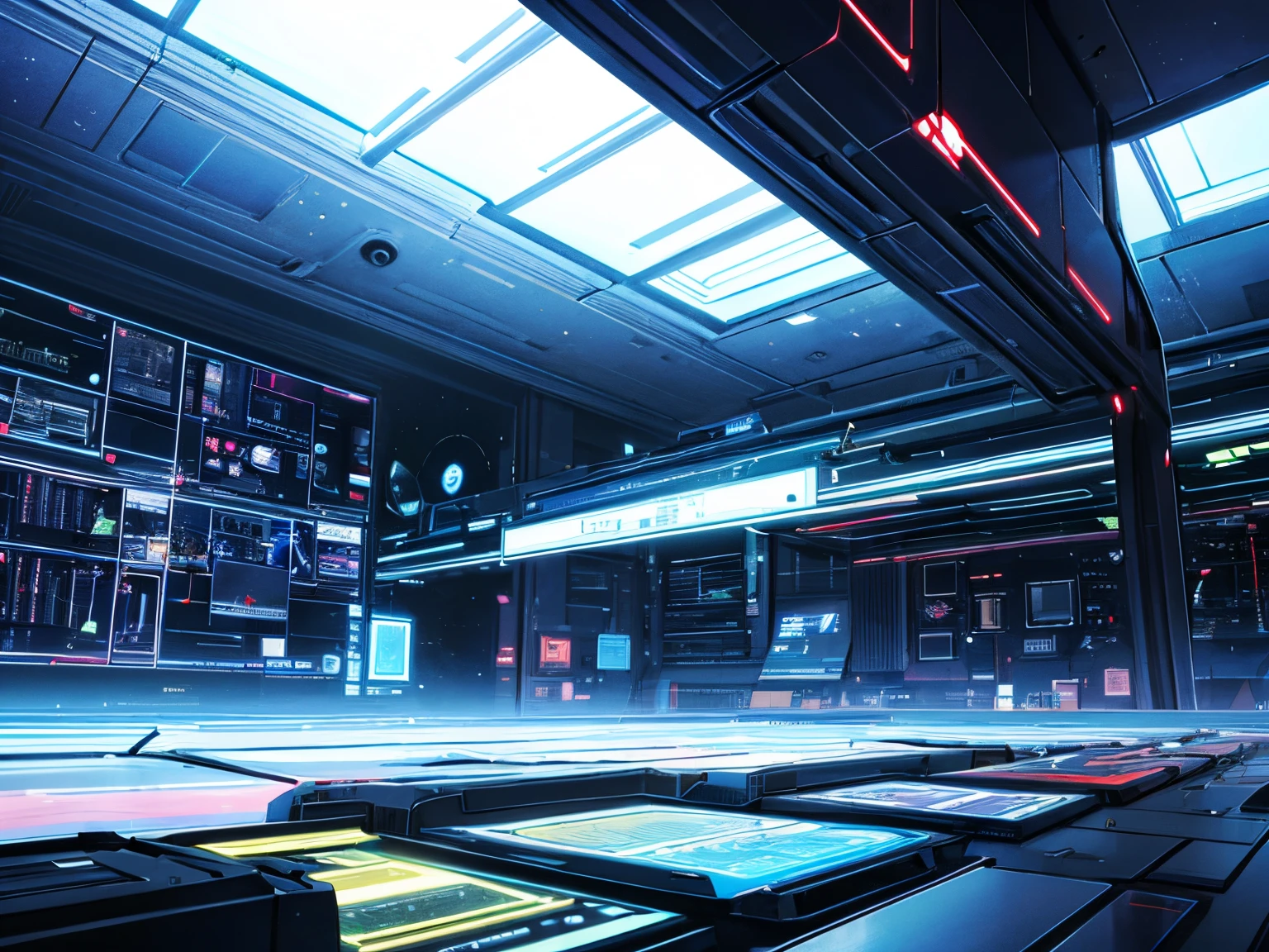 (masutepiece)(high-detail)An electronic world that feels like science fiction、A space that feels like inside a machine、Virtual space、near future、landscapes