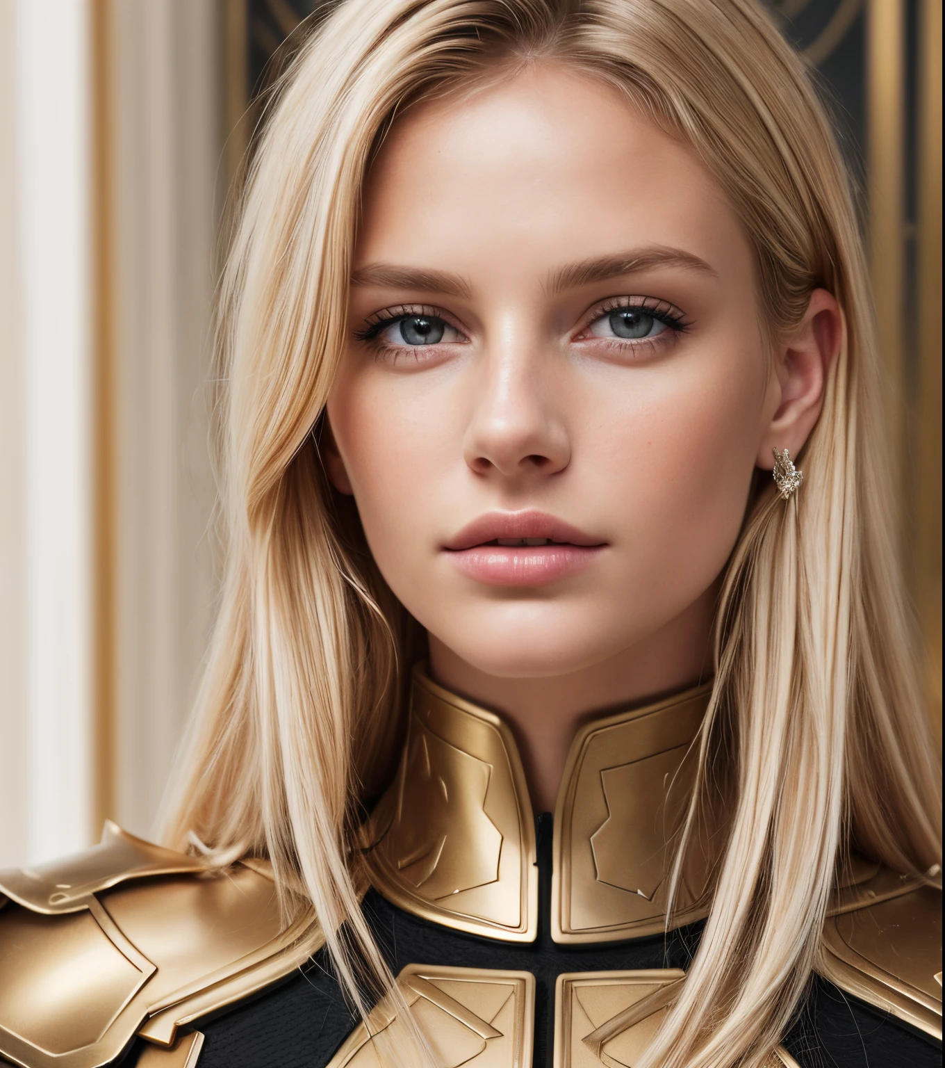 angel, armor gold (masterpiece, best quality, high resolution:1.4), 1girl, angel, skin pores texture, Black blonde, HD , Photography, movie, cinematic, full Body, Realistic, (8k, RAW photo, best quality, masterpiece:1.2), (realistic, photo-realistic:1.33), best quality, detailed eyes brown, cute,natural lighting, depth of field, film grain, wrinkled skin, sharp, detailed and realistic portrait of a woman ,(freckles:0.5)