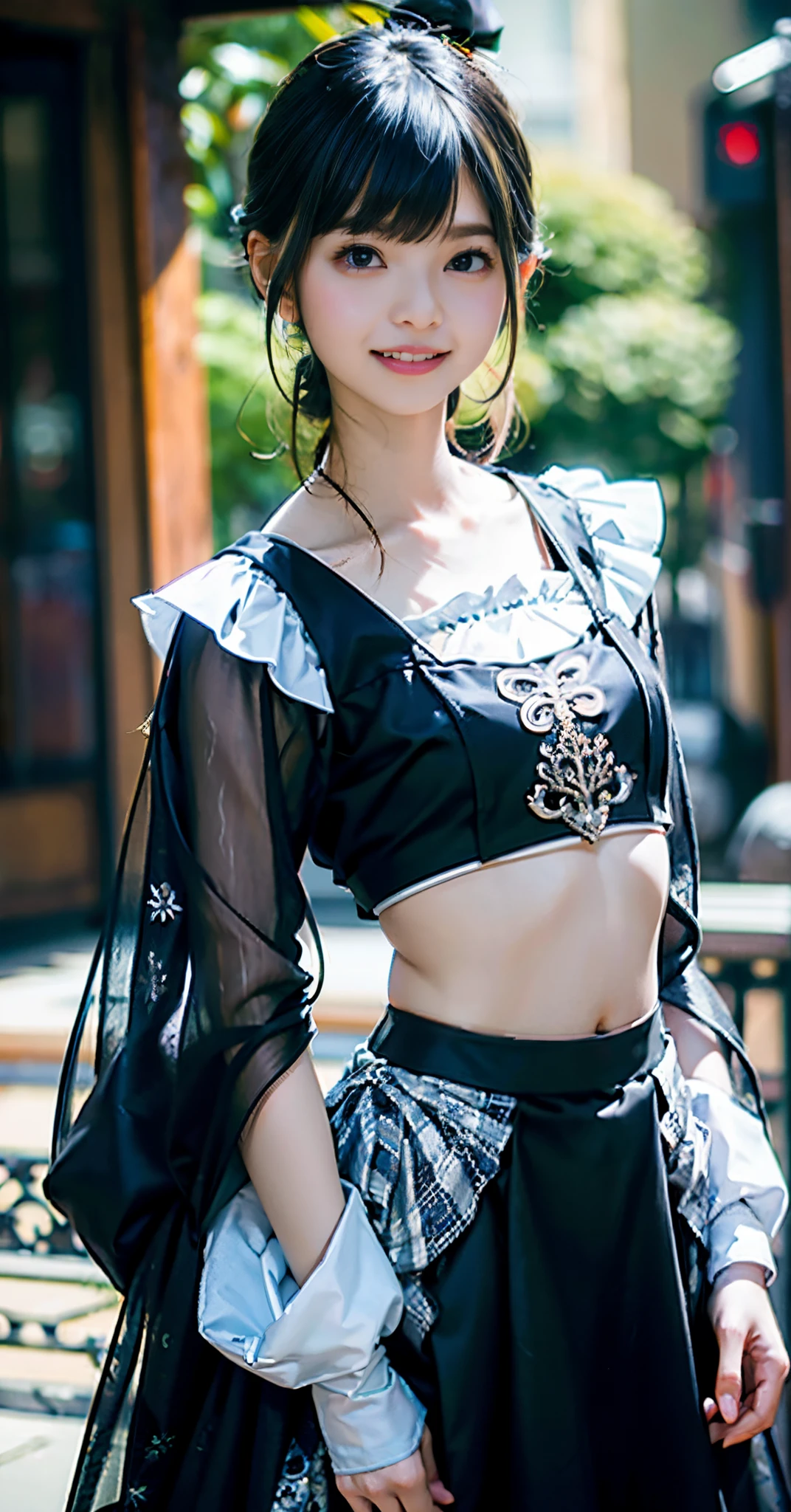 Smiling smile、Princess、Petite girl、Navel Dresses、Official art、Unity 8k Wallpapers、ultra-detailliert、Beautiful fece、Beautiful fece、masterpiece、top-quality、 optic, Atmosphere, mystery, romanticism, Deities々Shisu, literary, art by, lo fashion, Victorian, ornamented, Complexity, Ironwork, Ren Hao, pondering, emotional depth, Supernatural, 1 rapariga, 独奏, coll, tiny chest