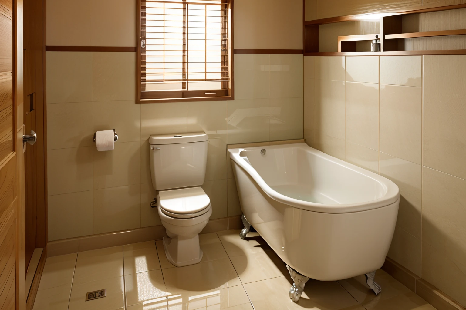 Japanese style toilet and bath room with detailed interior decoration drawings