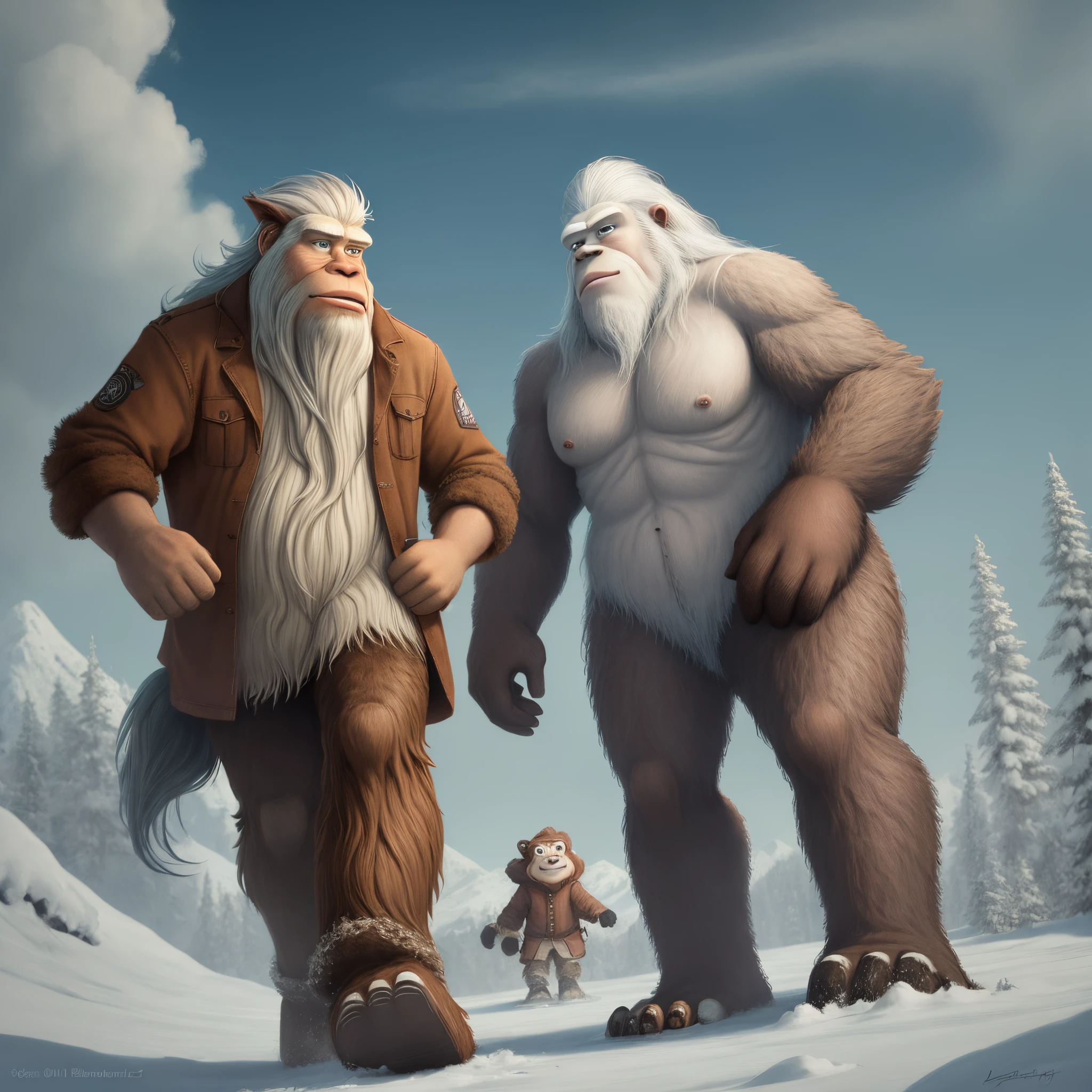 Bigfoot and yeti characters