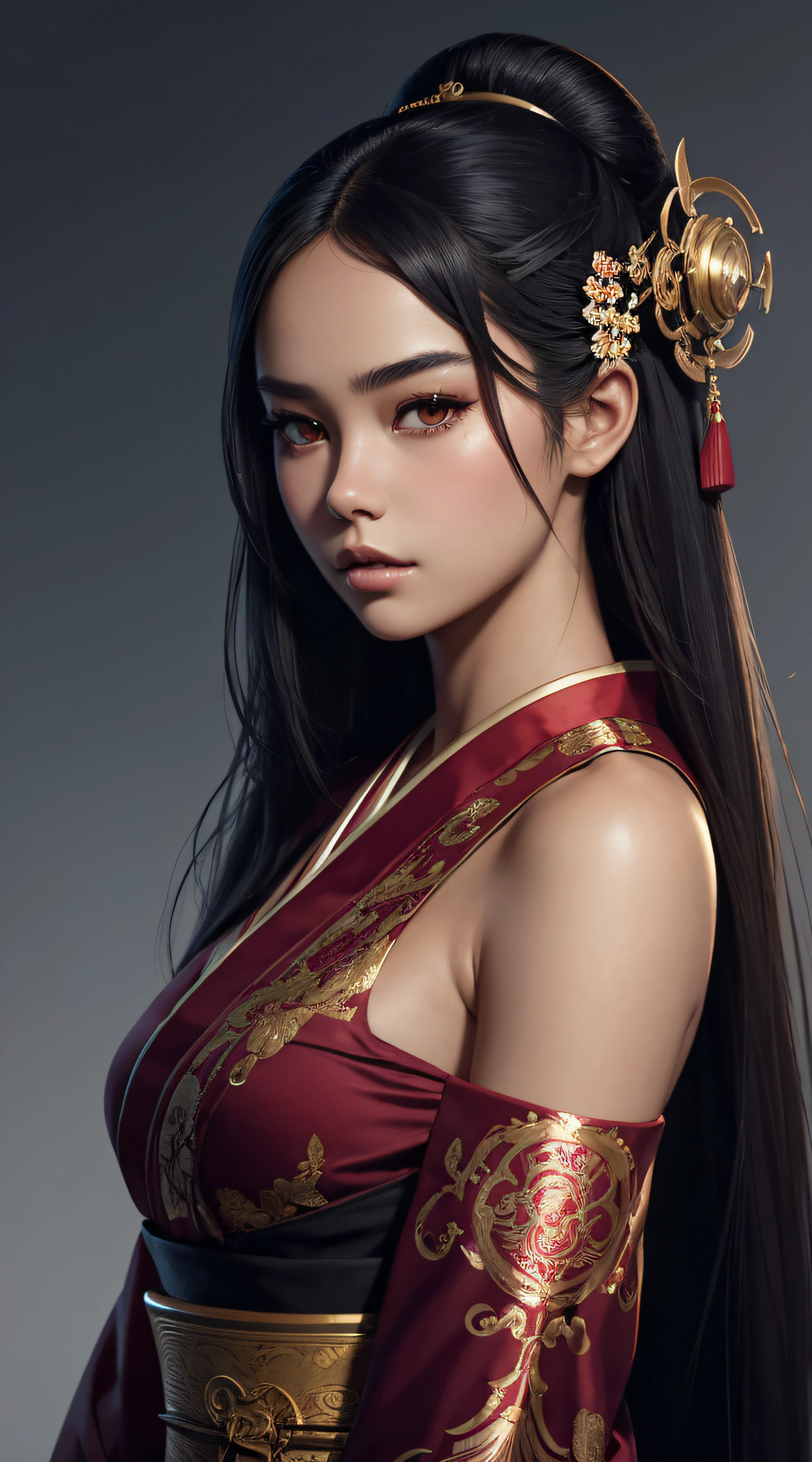 Courtney Eaton, geisha sexy clothes, character portrait, 5 9 9 0 s, long hair, intricate, elegant, highly detailed, digital painting, artstation, concept art, smooth, sharp focus, illustration, art by wlop, charlie bowater and alexandra fomina