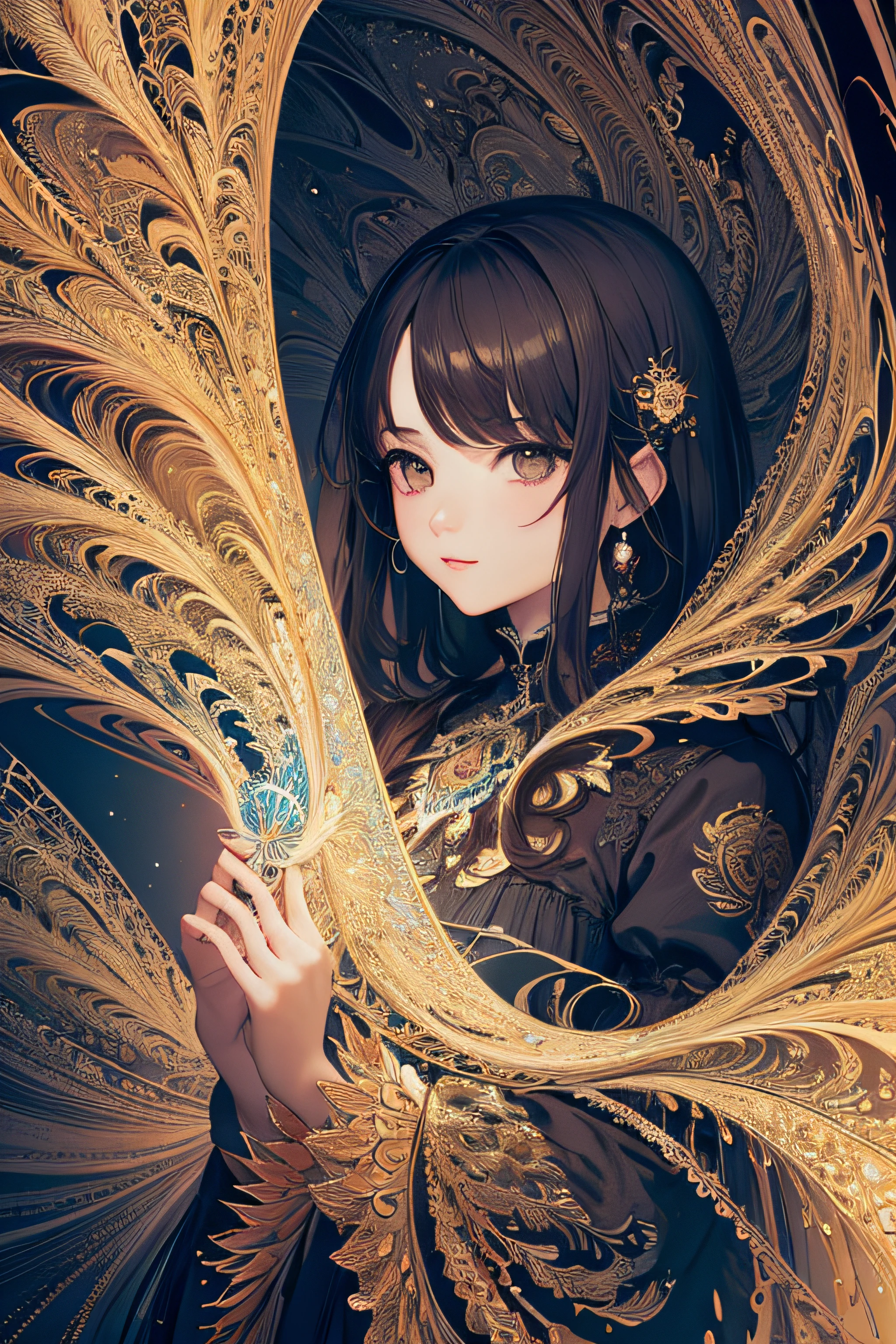 (Masterpiece, Top Quality, Top Quality, Official Art, Beautiful and Aesthetic:1.2), (1girl:1.3), (Fractal Art:1.3),