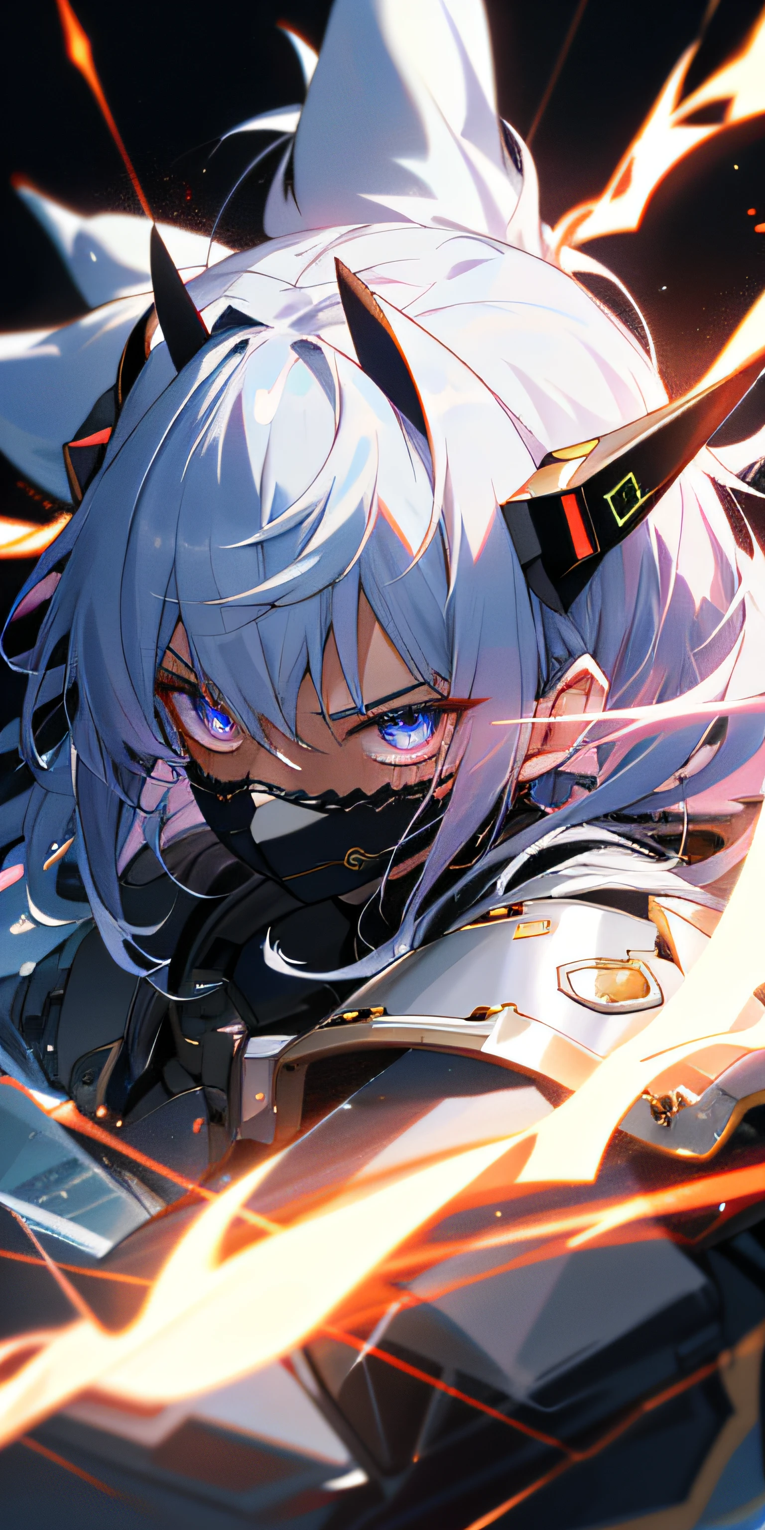 masterpiece anime robot beautiful flower ice skin golem cat girl magic, Aesthetic_Eyes, Detailed eyes, Demon horn, Mask, Wings, blazing, Random Fantasy Hair, multicolored hair, Body Detailed, Random very angry face, Detailed face, Seño Ancalagon Anthropomorphic Majestic Guardian | Portrait | Dense obsidian and diamond armor | Cinematic lighting | Complex filigree metal design | 8K | Unreal Engine | Octane Render | Ahegao, Detailed face, Highly detailed, Fantasy background, blush, Cat_Ears_Earring Hair_Ornament Hi-Res Jewelry Triple_Earring, Learn more about all, Solo, fighting stance, Magic Circle, electrification, Lightning Effect, Ray tracing, Learn more about all, A showing your abilities.i, 4K Ultra HD. Add Face Mask, Add Full Face Mask, Mouth and nose covered with a mask, Glowing eye particles Glowing, 4k wallpaper, Robotic scalpel,