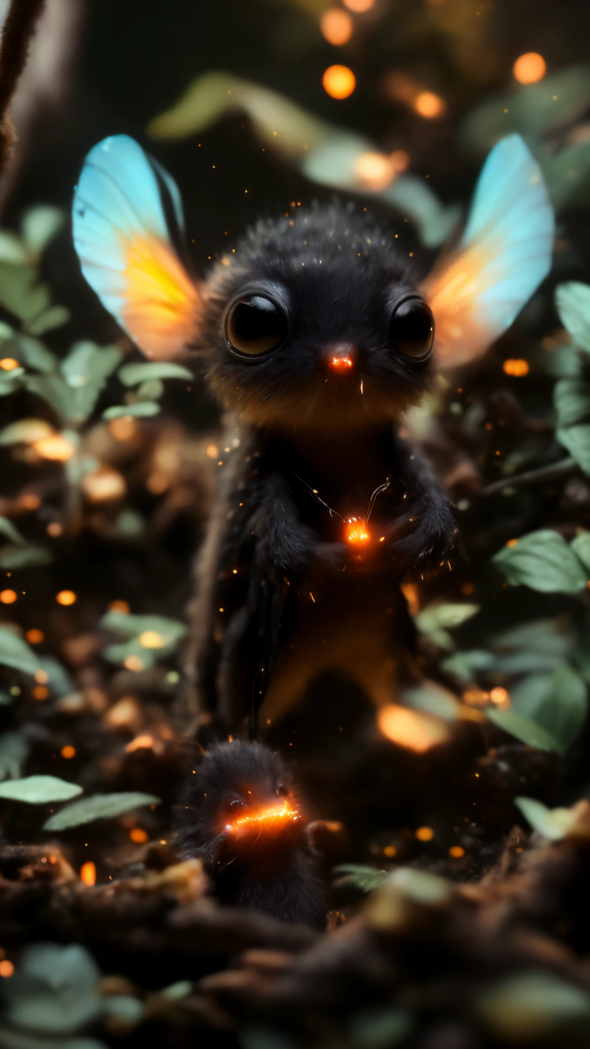 closeup angle of cute tiny little glowworms illuminating a bush, a detailed painting, cgsociety, detailed painting, artstation hd, high detail, cgsociety, photorealism, concept art, artstation hd, official art, bokeh, 真实感, Realism, tmasterpiece, Brad Jongsan walks in the jungle (Night of the Fireflies), (higly detailed: 1 1), rough face, natural skin, hiquality, NSFW, pretty eyes, (Detailed face and eyes), (s face: 1 2), tumult, Complementary, real-photo, .PSD, Lightweight Film Photography, sharp-focus, contrast lighting, Detail Skin, high resolution 8k, Crazy detailing, Realistic, professional photo of a, 8K UHD, dslr, soft light, hiquality, film grains, Fujifilm XT3